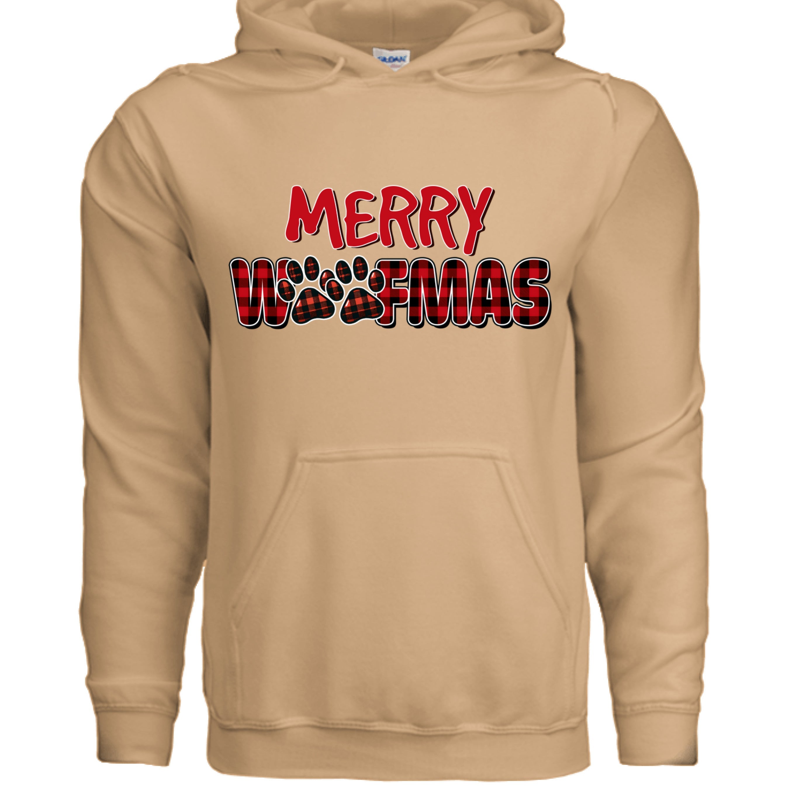 Plaid Woofmas Hoodie - Festive Christmas Dog Lover Gift