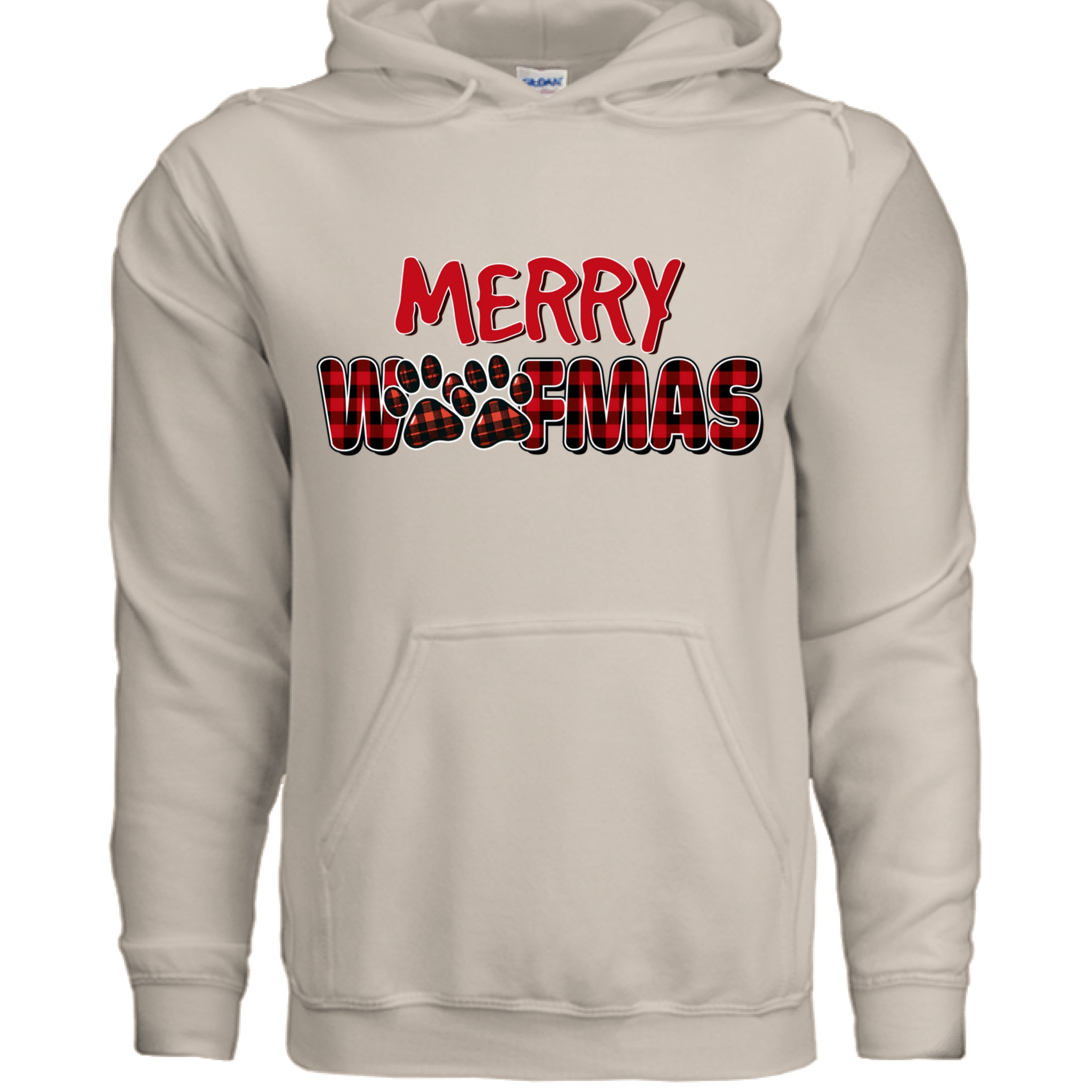 Plaid Woofmas Hoodie - Festive Christmas Dog Lover Gift
