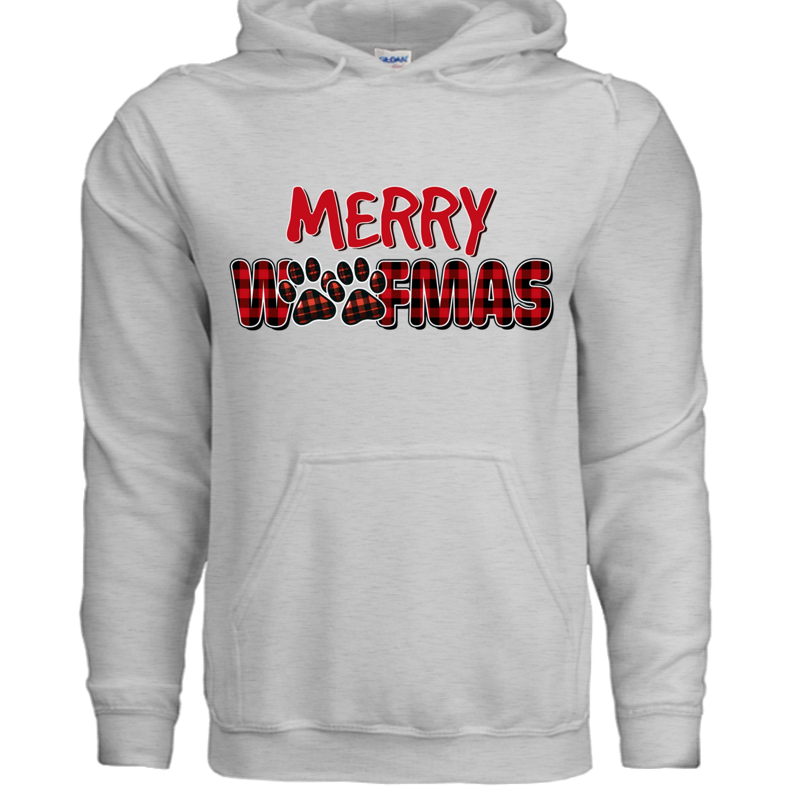 Plaid Woofmas Hoodie - Festive Christmas Dog Lover Gift