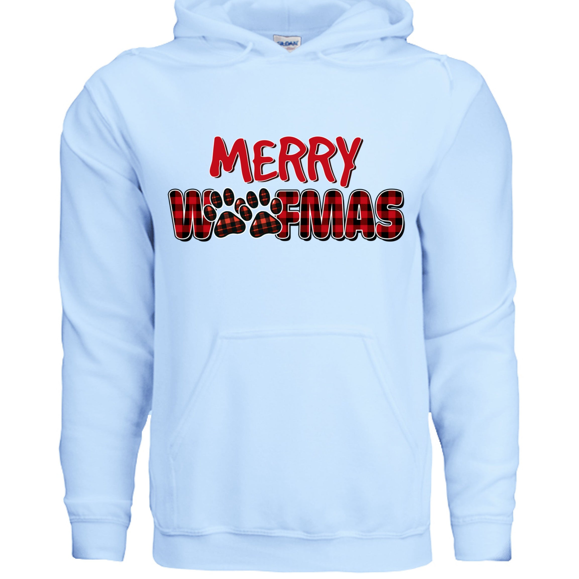Plaid Woofmas Hoodie - Festive Christmas Dog Lover Gift