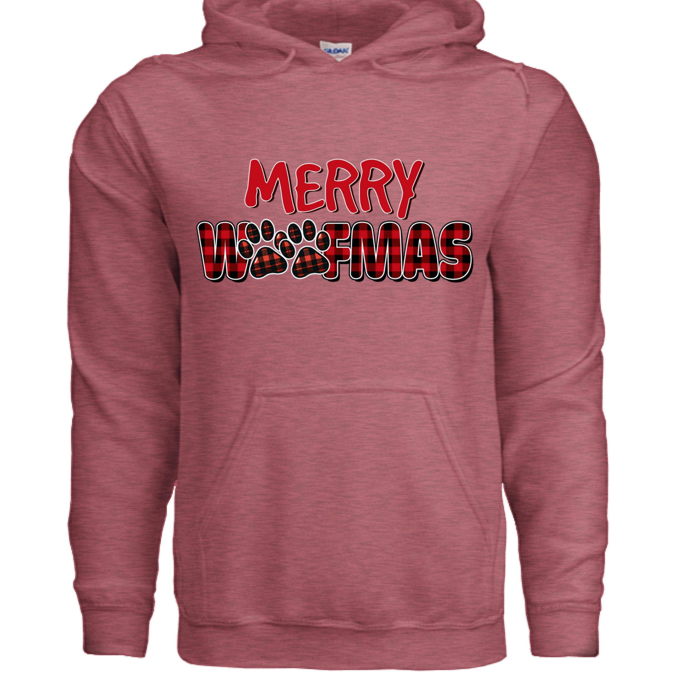 Plaid Woofmas Hoodie - Festive Christmas Dog Lover Gift