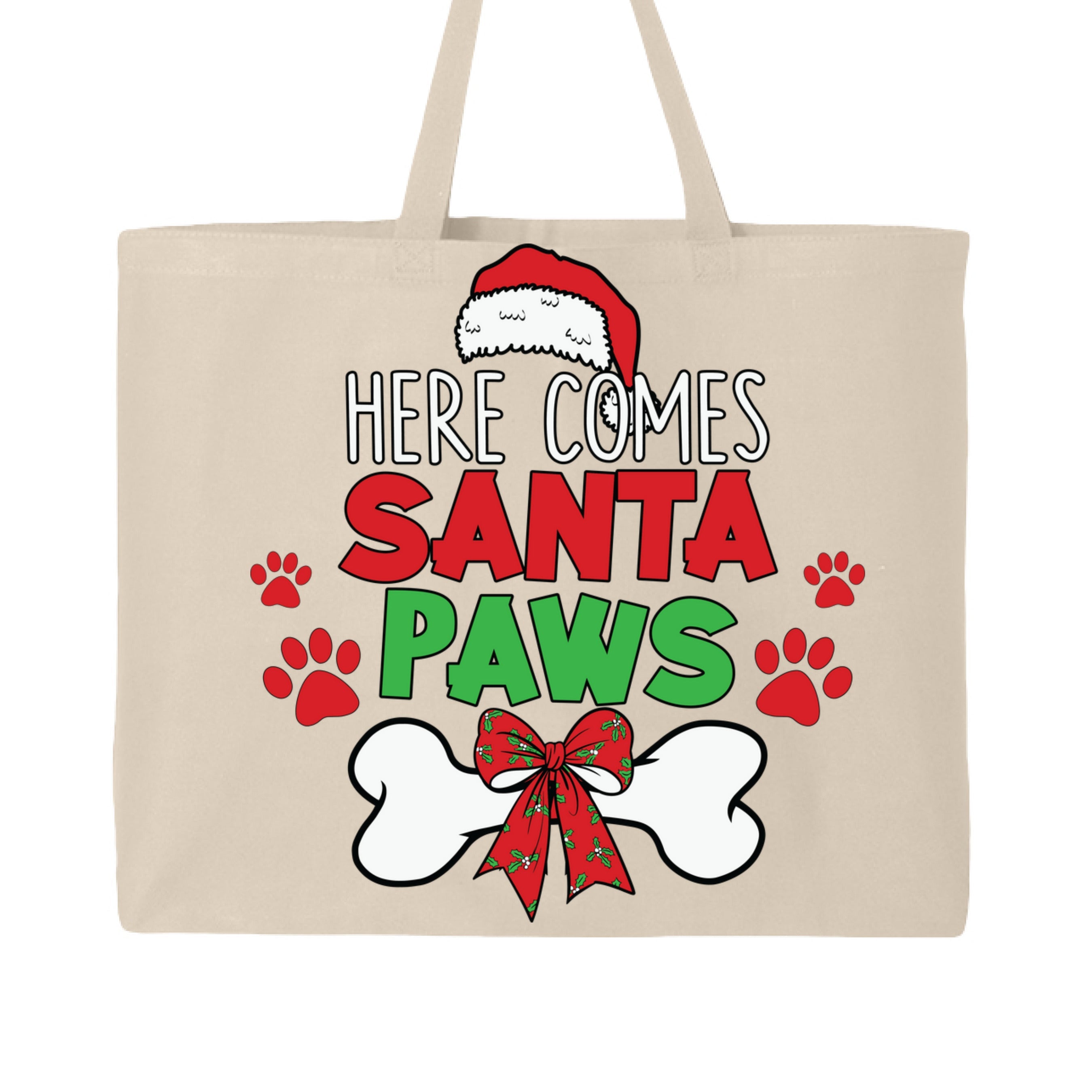 Santa Paws Tote - Festive Christmas Bag for Pet Lovers