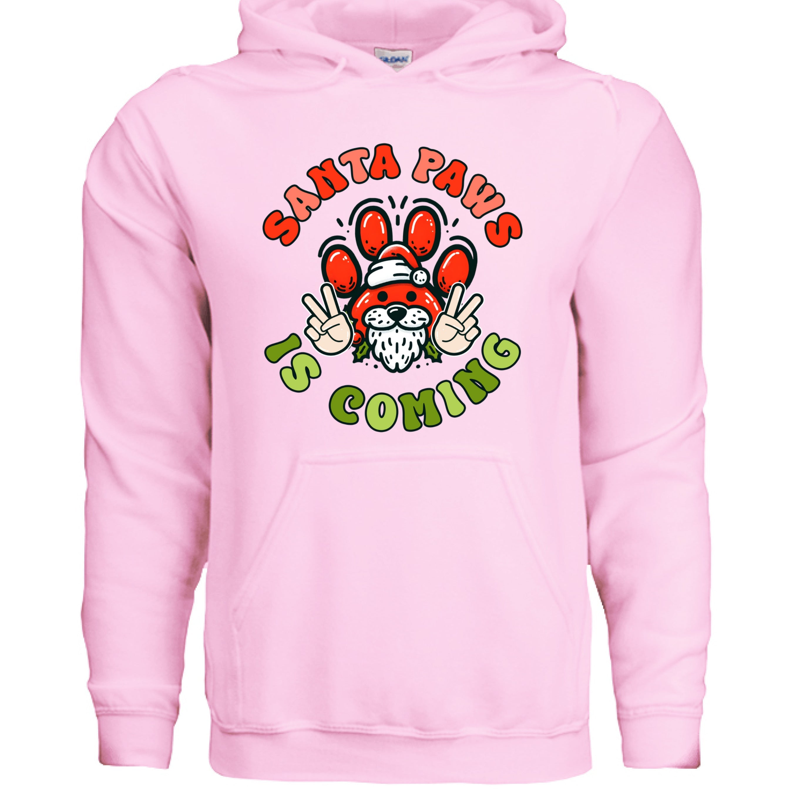 Santa Paws Deuces Hoodie - Festive Christmas Pet Lover Sweatshirt