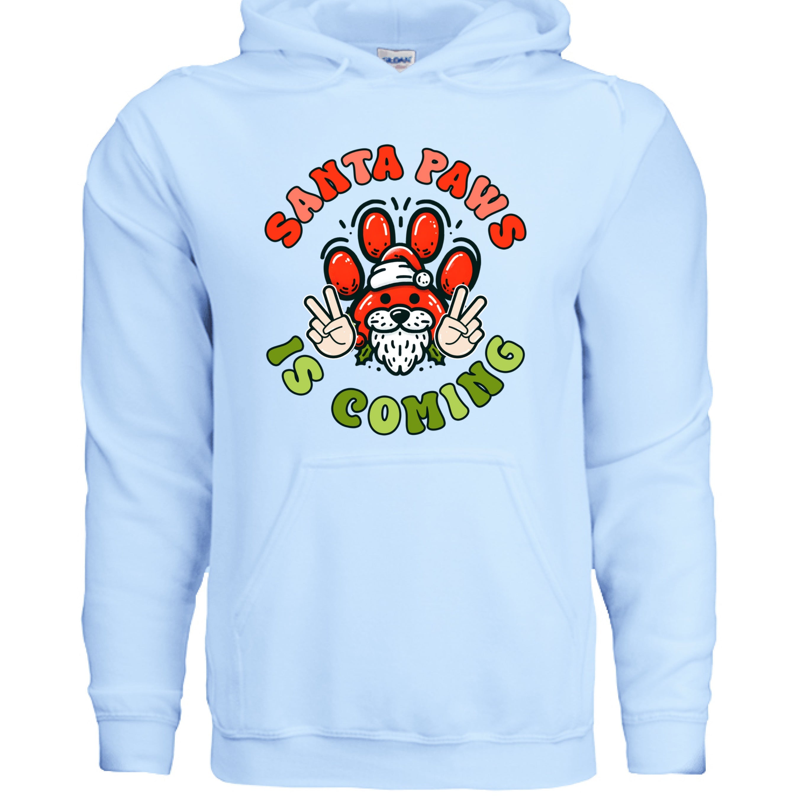 Santa Paws Deuces Hoodie - Festive Christmas Pet Lover Sweatshirt
