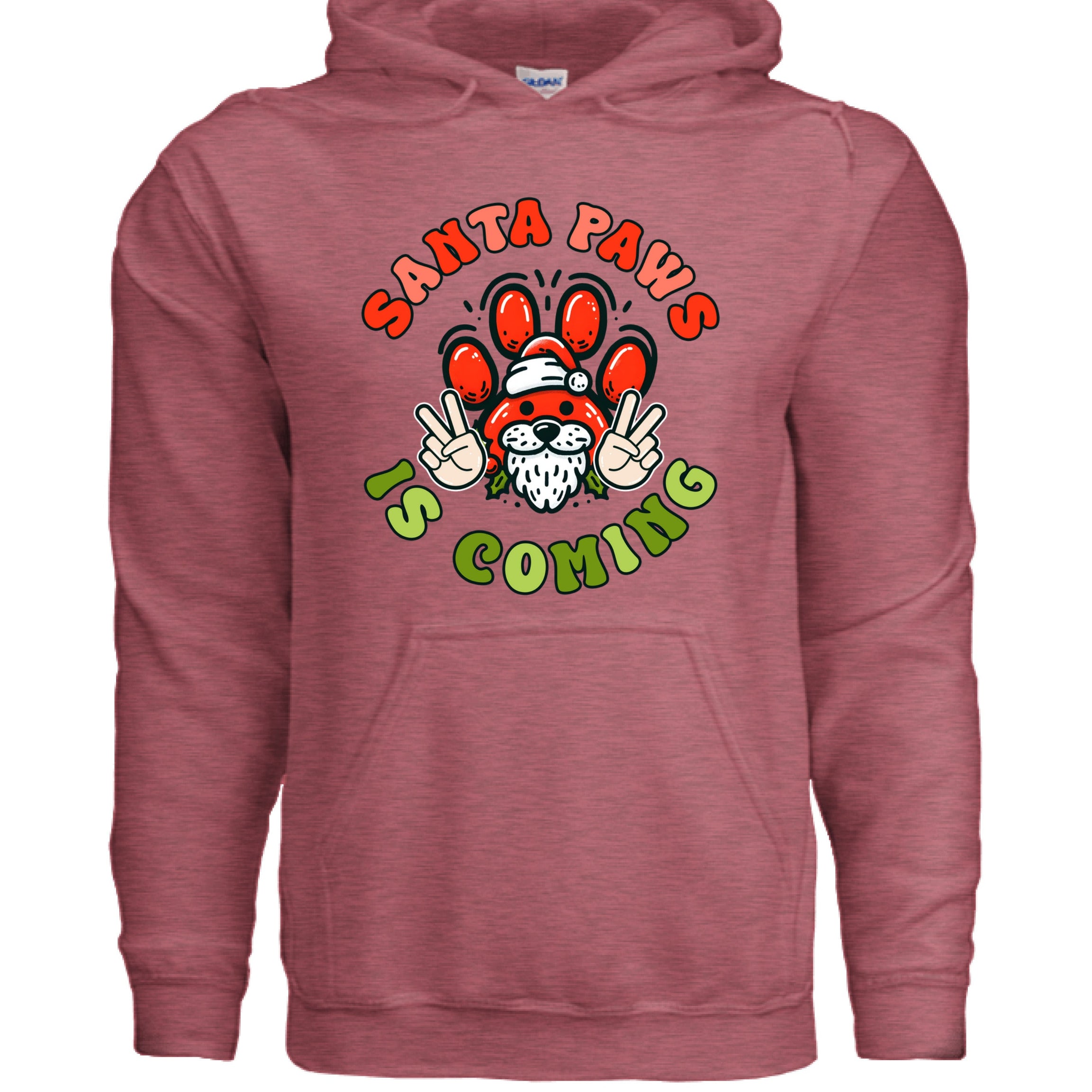 Santa Paws Deuces Hoodie - Festive Christmas Pet Lover Sweatshirt