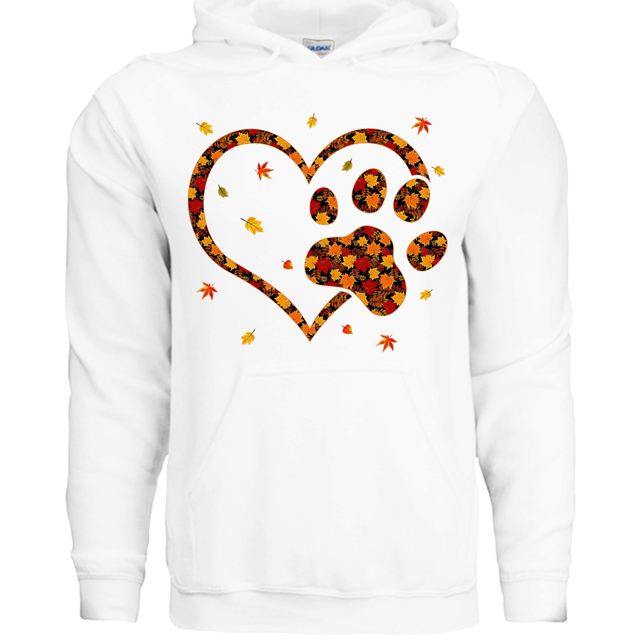 Heart & Paw Fall Hoodie - Autumn Dog Lover Sweatshirt