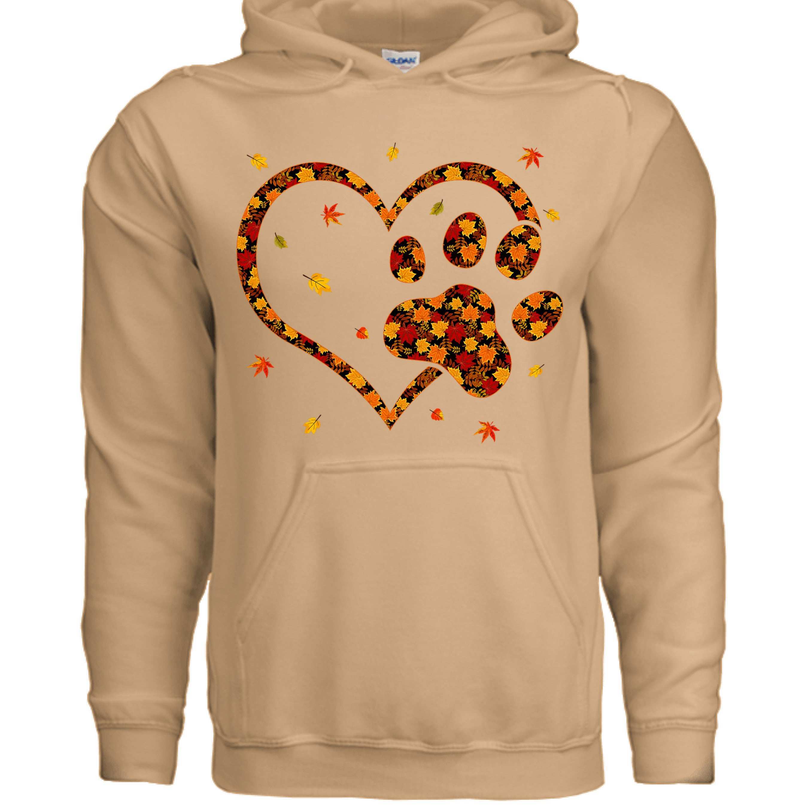 Heart & Paw Fall Hoodie - Autumn Dog Lover Sweatshirt