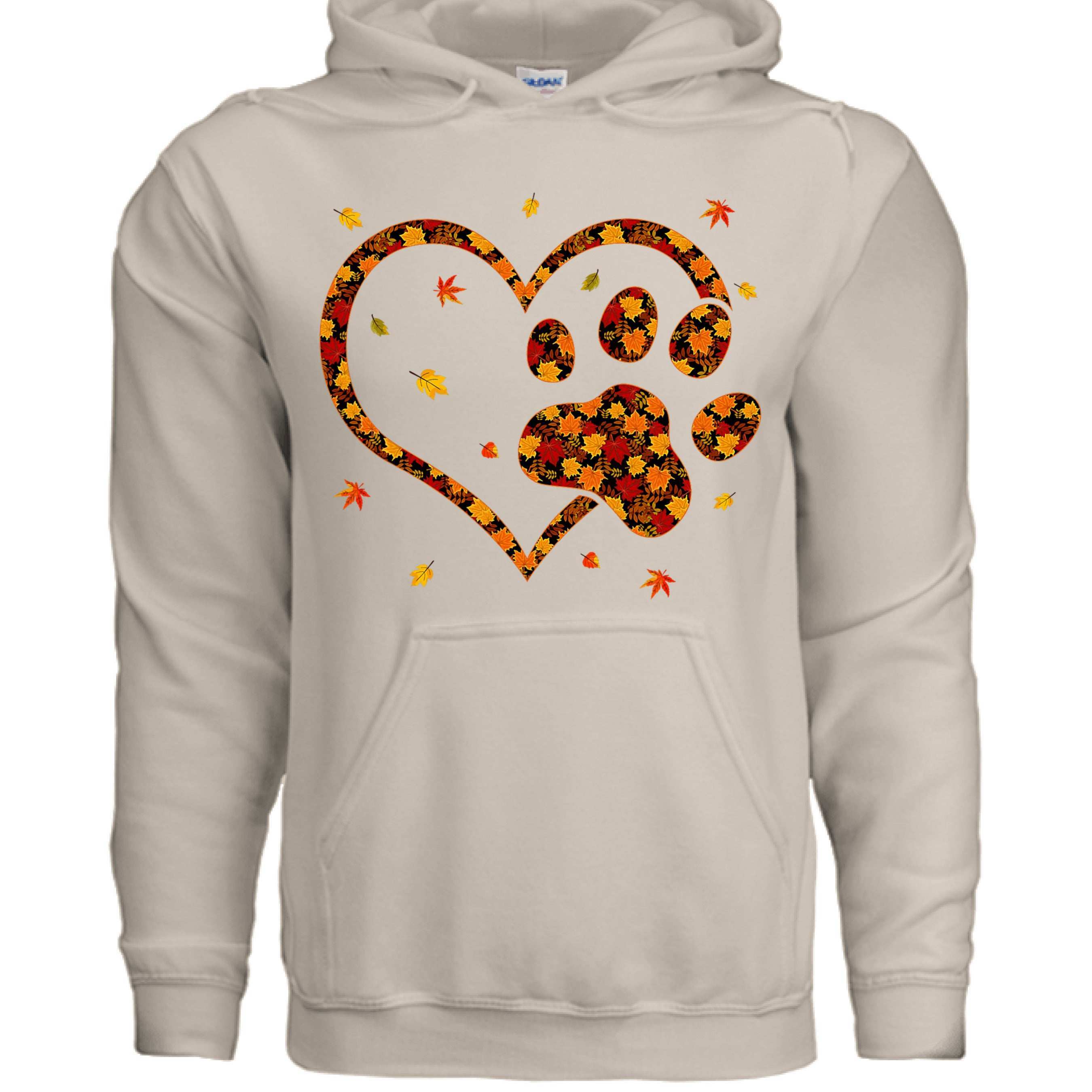 Heart & Paw Fall Hoodie - Autumn Dog Lover Sweatshirt