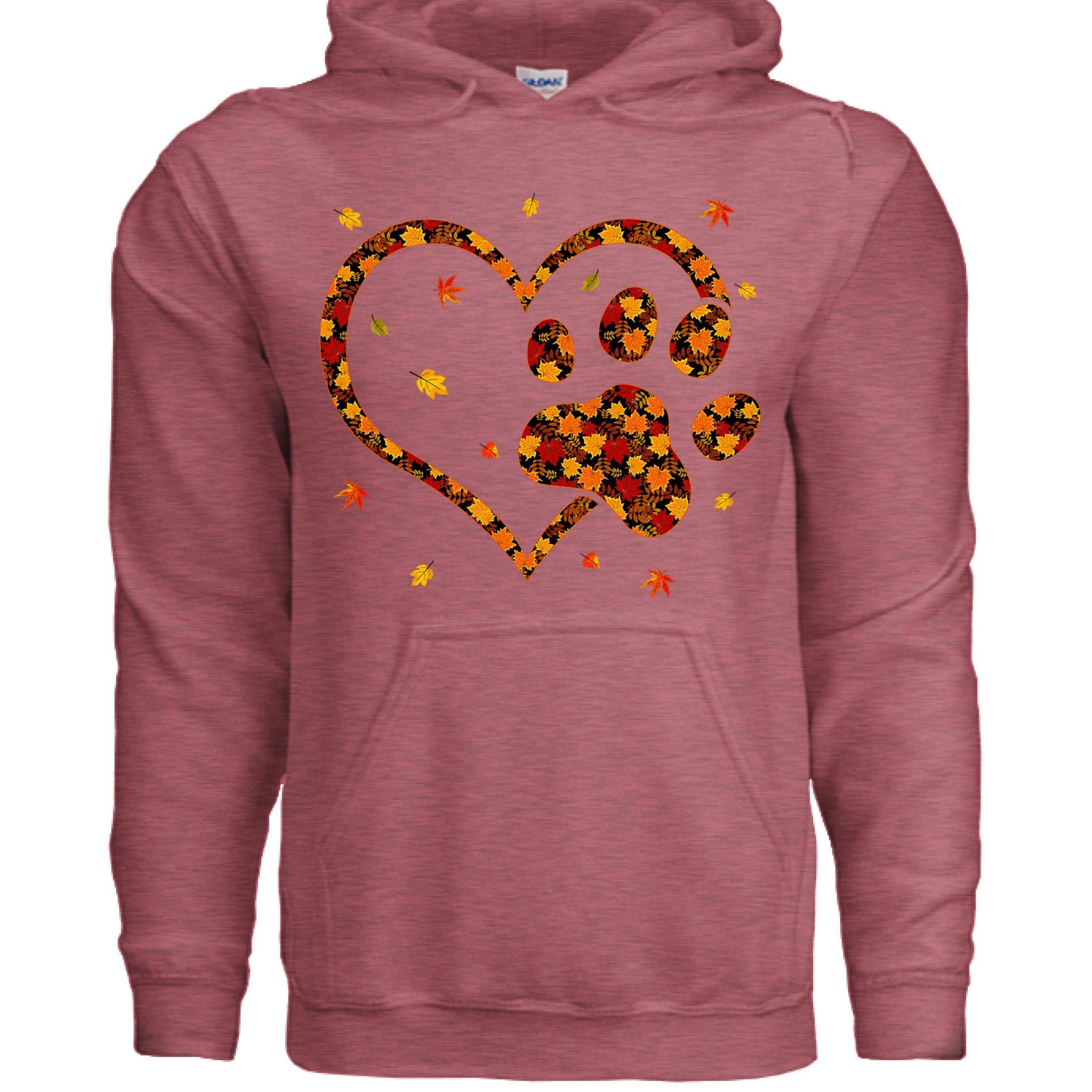 Heart & Paw Fall Hoodie - Autumn Dog Lover Sweatshirt