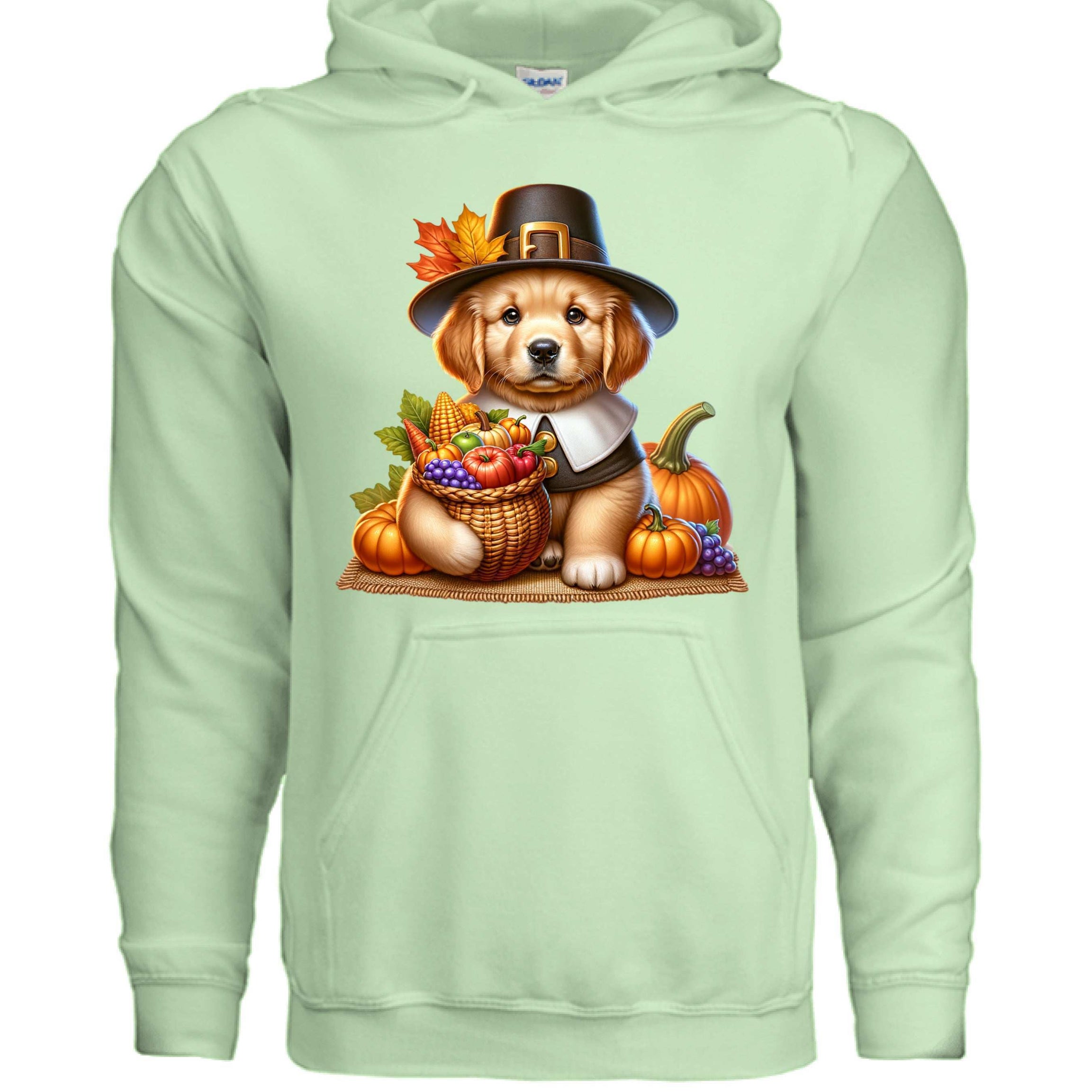 Golden Retriever Thanksgiving Hoodie - Puppy Turkey Hat Sweatshirt
