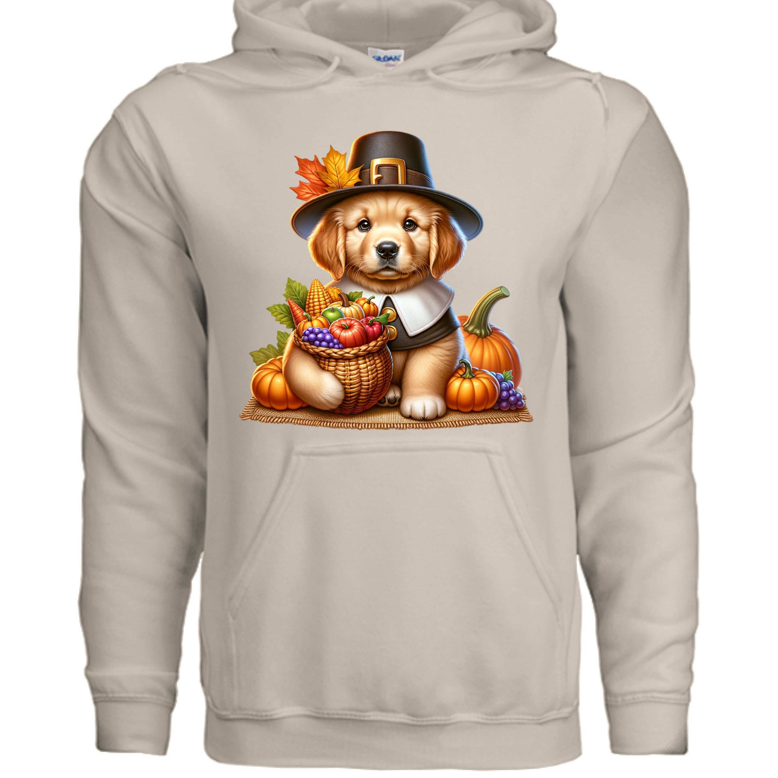 Golden Retriever Thanksgiving Hoodie - Puppy Turkey Hat Sweatshirt