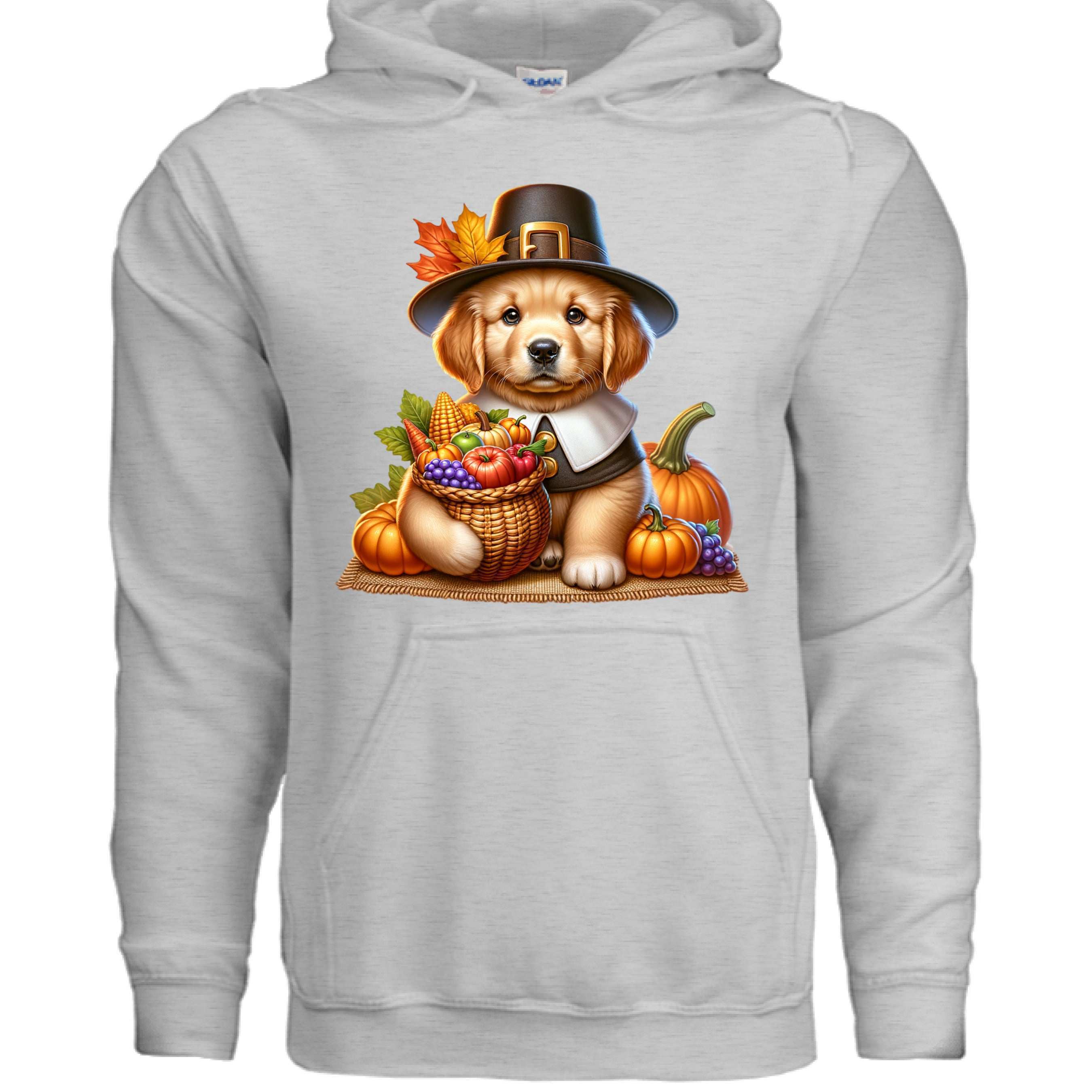 Golden Retriever Thanksgiving Hoodie - Puppy Turkey Hat Sweatshirt