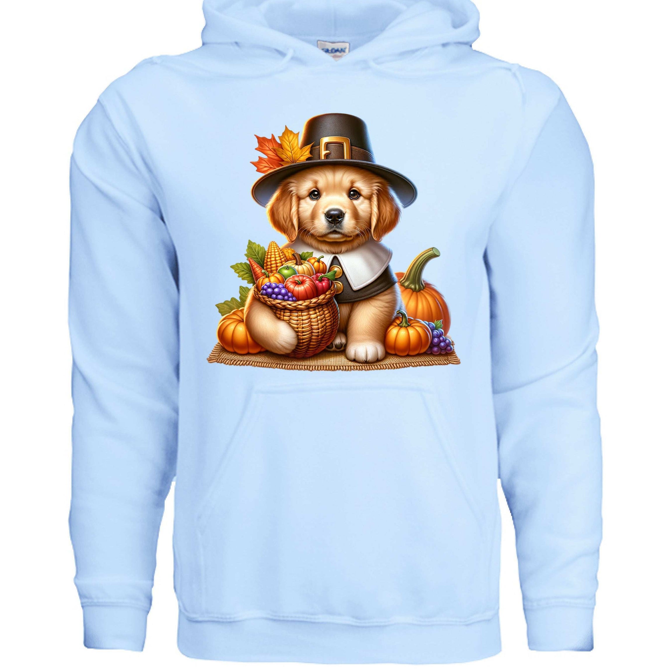 Golden Retriever Thanksgiving Hoodie - Puppy Turkey Hat Sweatshirt