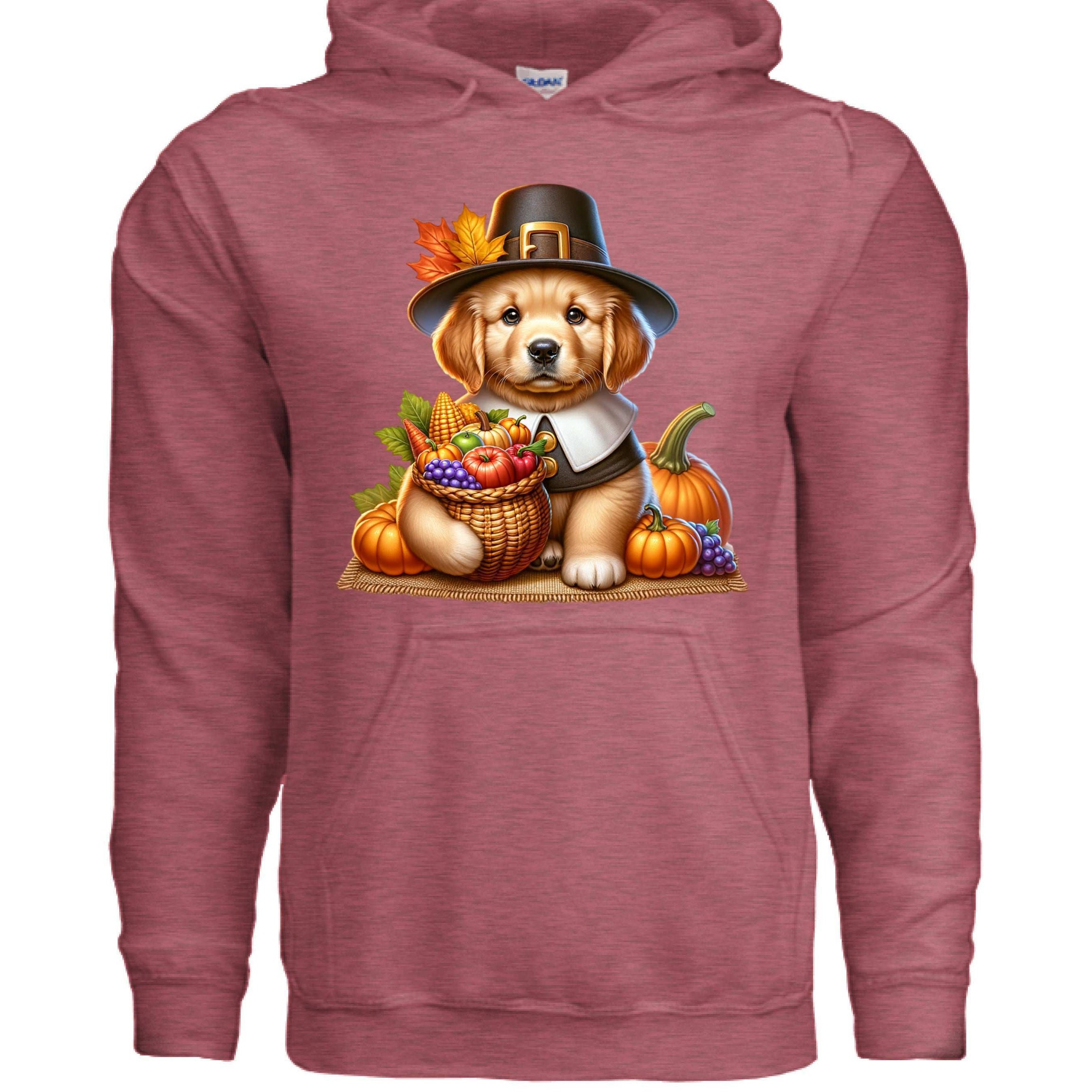Golden Retriever Thanksgiving Hoodie - Puppy Turkey Hat Sweatshirt