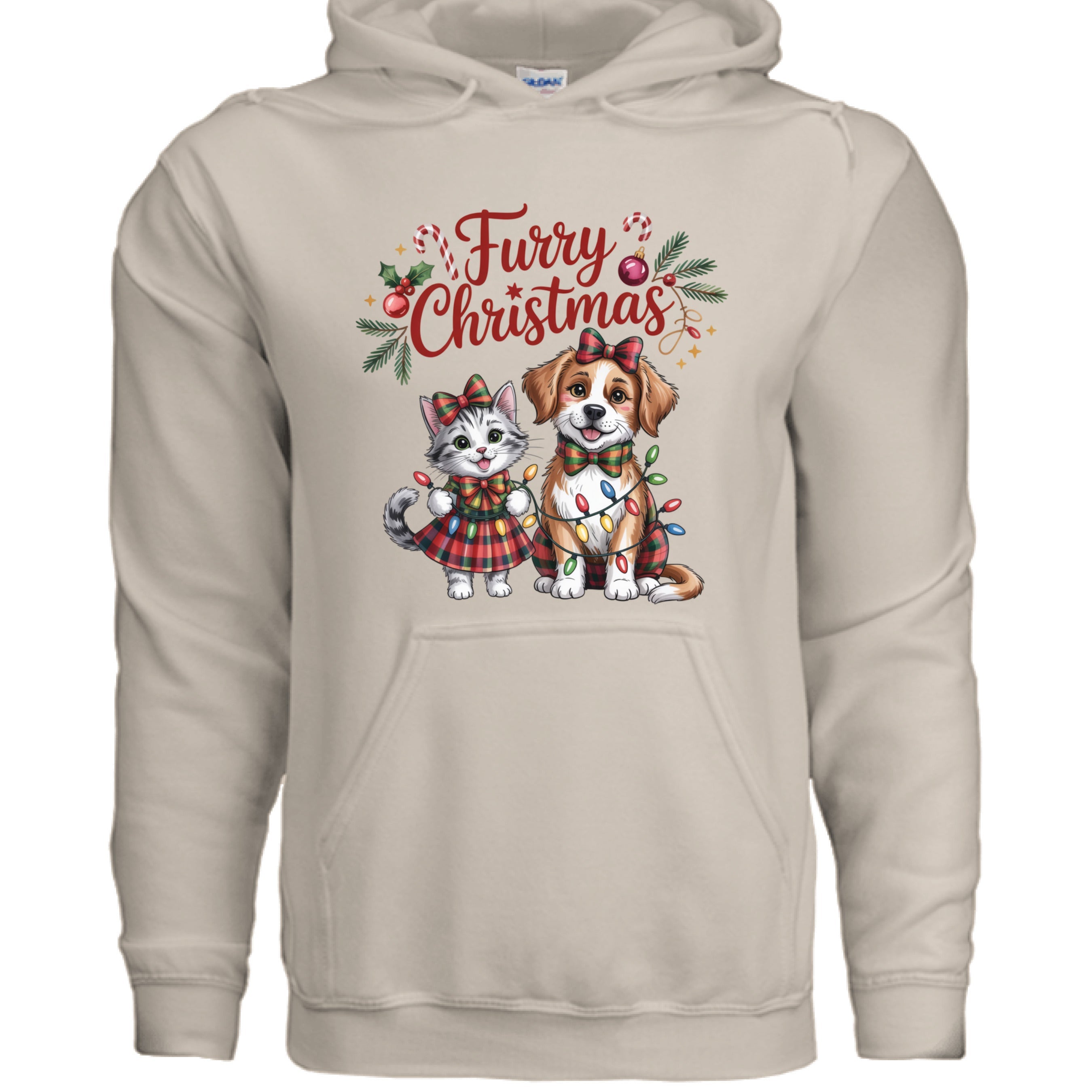 Furry Christmas Hoodie - Cat & Dog Holiday Sweatshirt