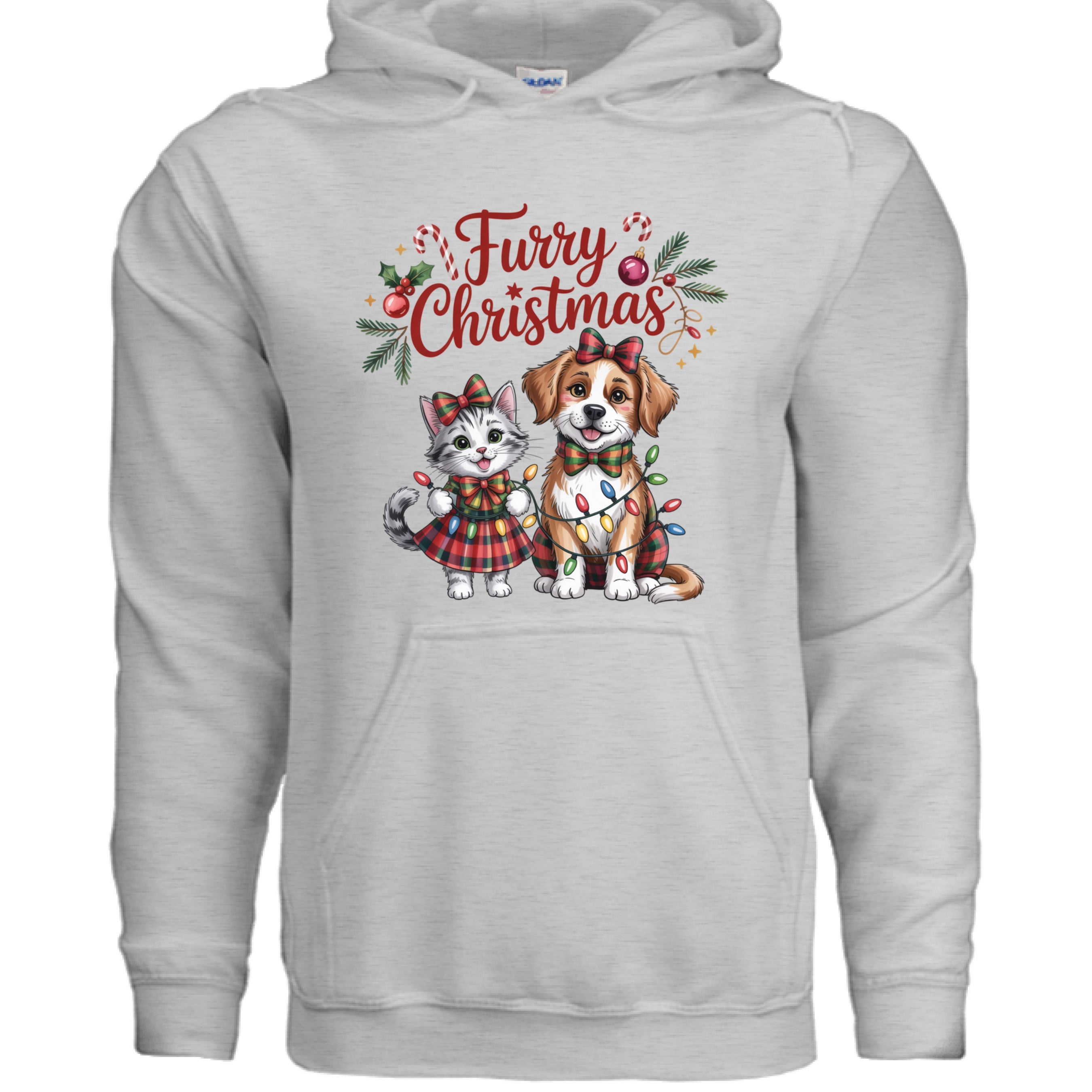 Furry Christmas Hoodie - Cat & Dog Holiday Sweatshirt