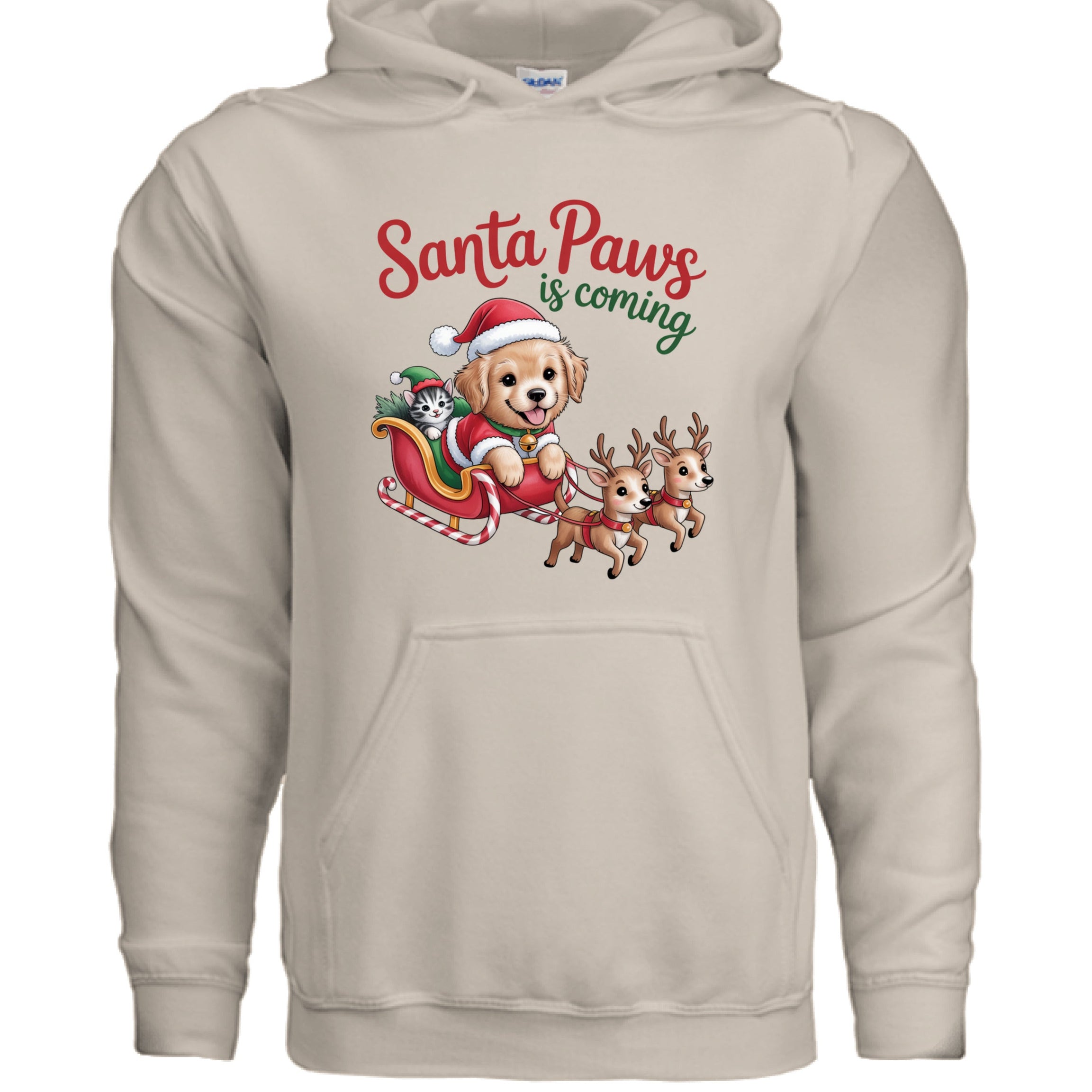 Santa Paws is Coming Christmas Hoodie - Festive Pet Lover Sweatshirt