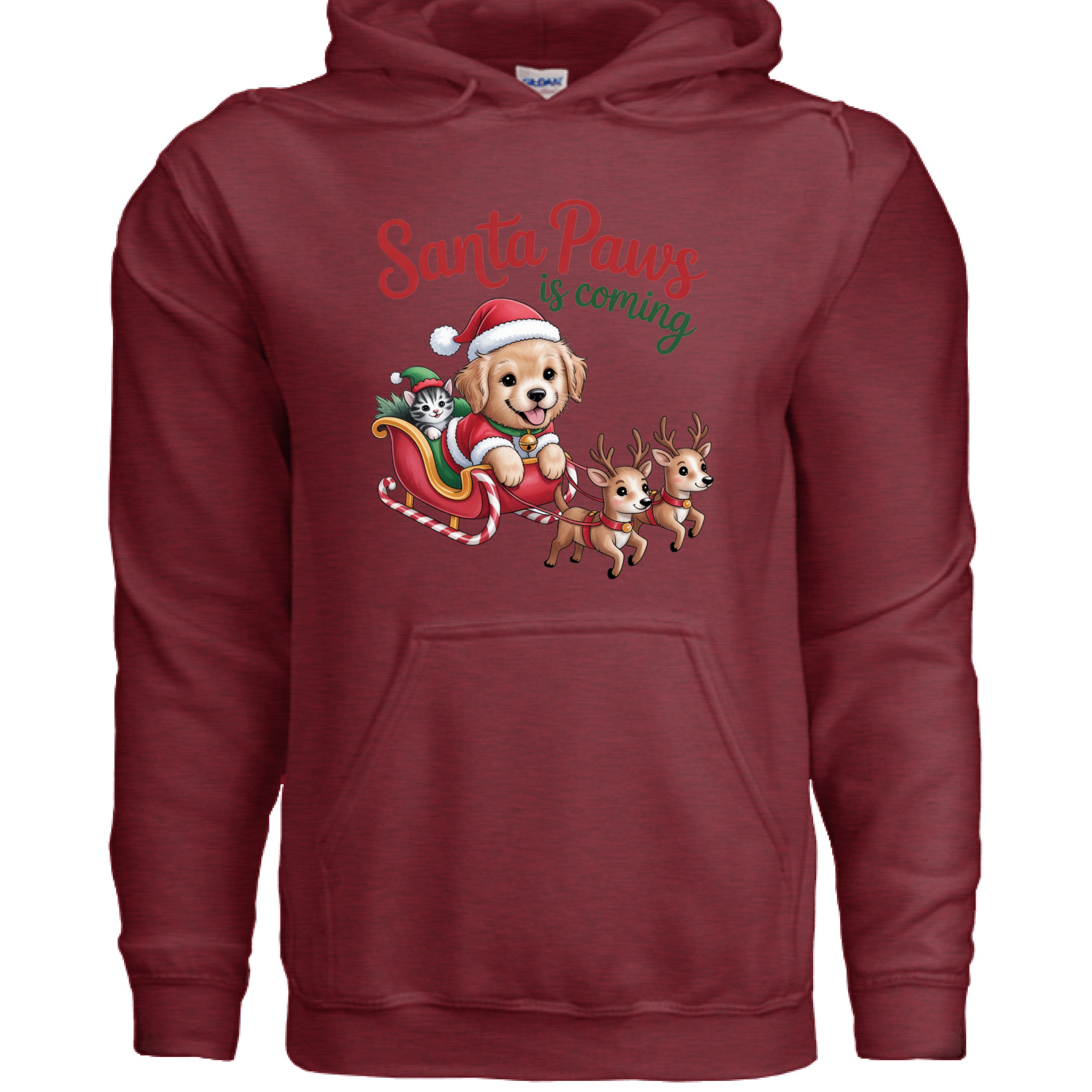 Santa Paws is Coming Christmas Hoodie - Festive Pet Lover Sweatshirt