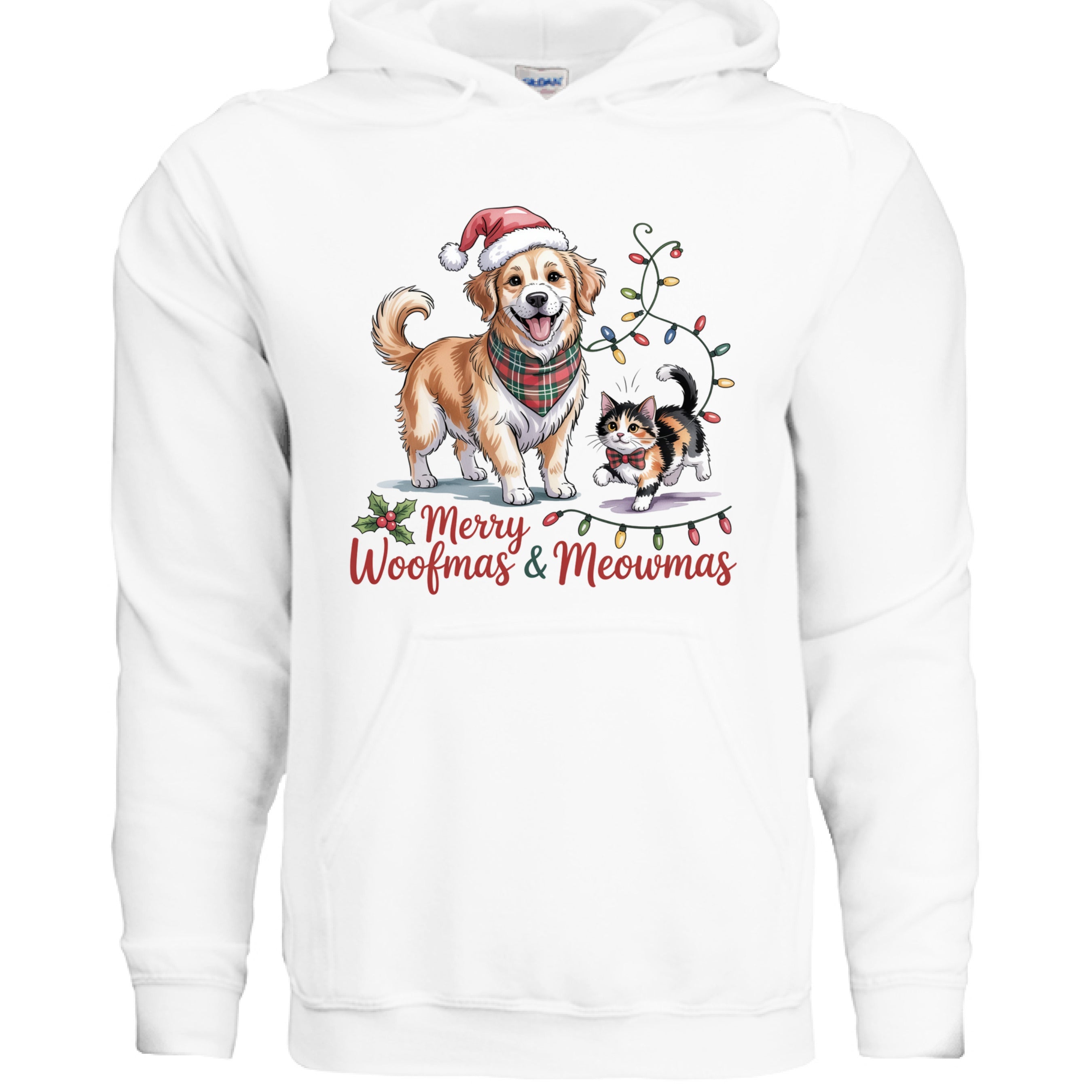 Merry Woofmas & Meowmas Christmas Hoodie - Cat & Dog Sweatshirt
