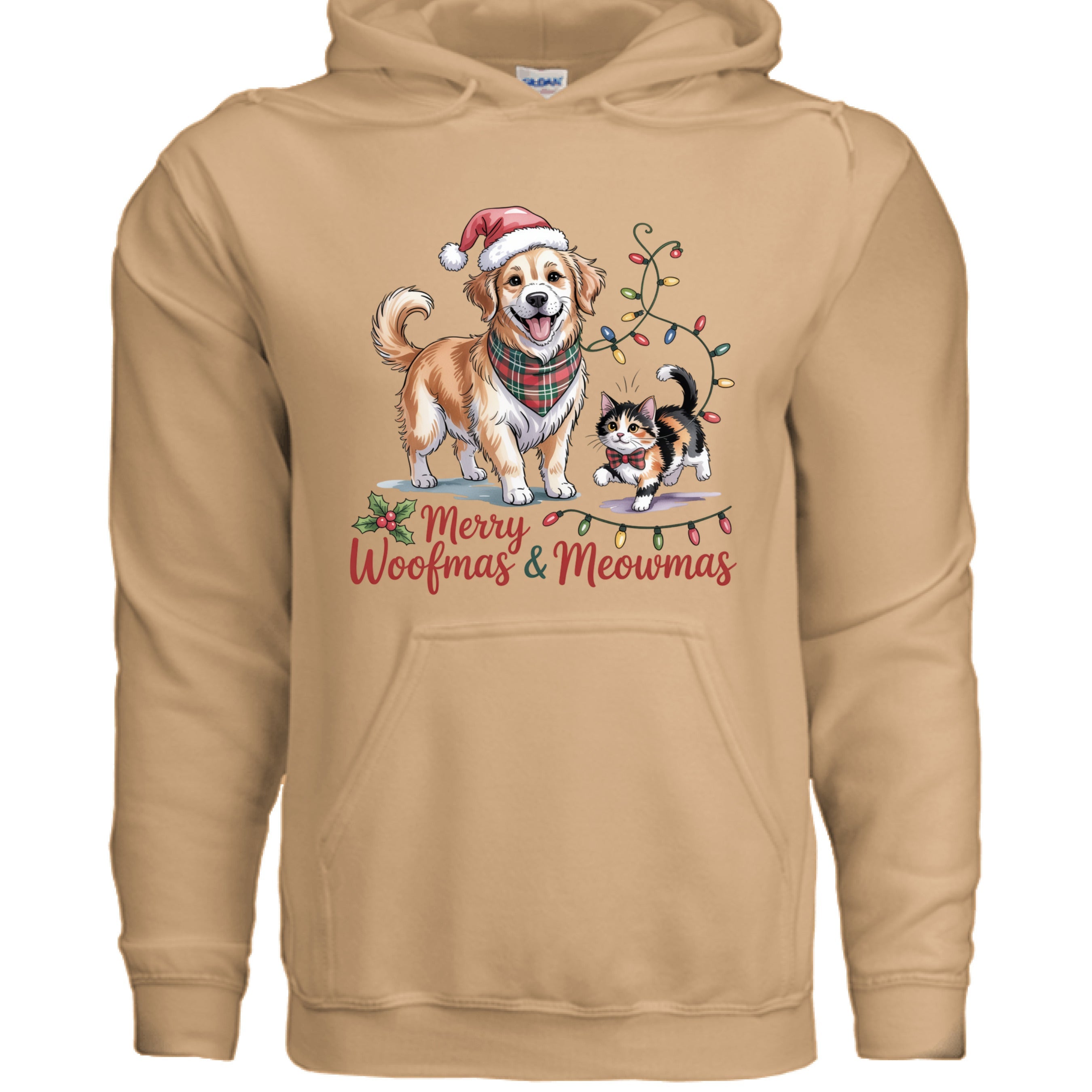 Merry Woofmas & Meowmas Christmas Hoodie - Cat & Dog Sweatshirt