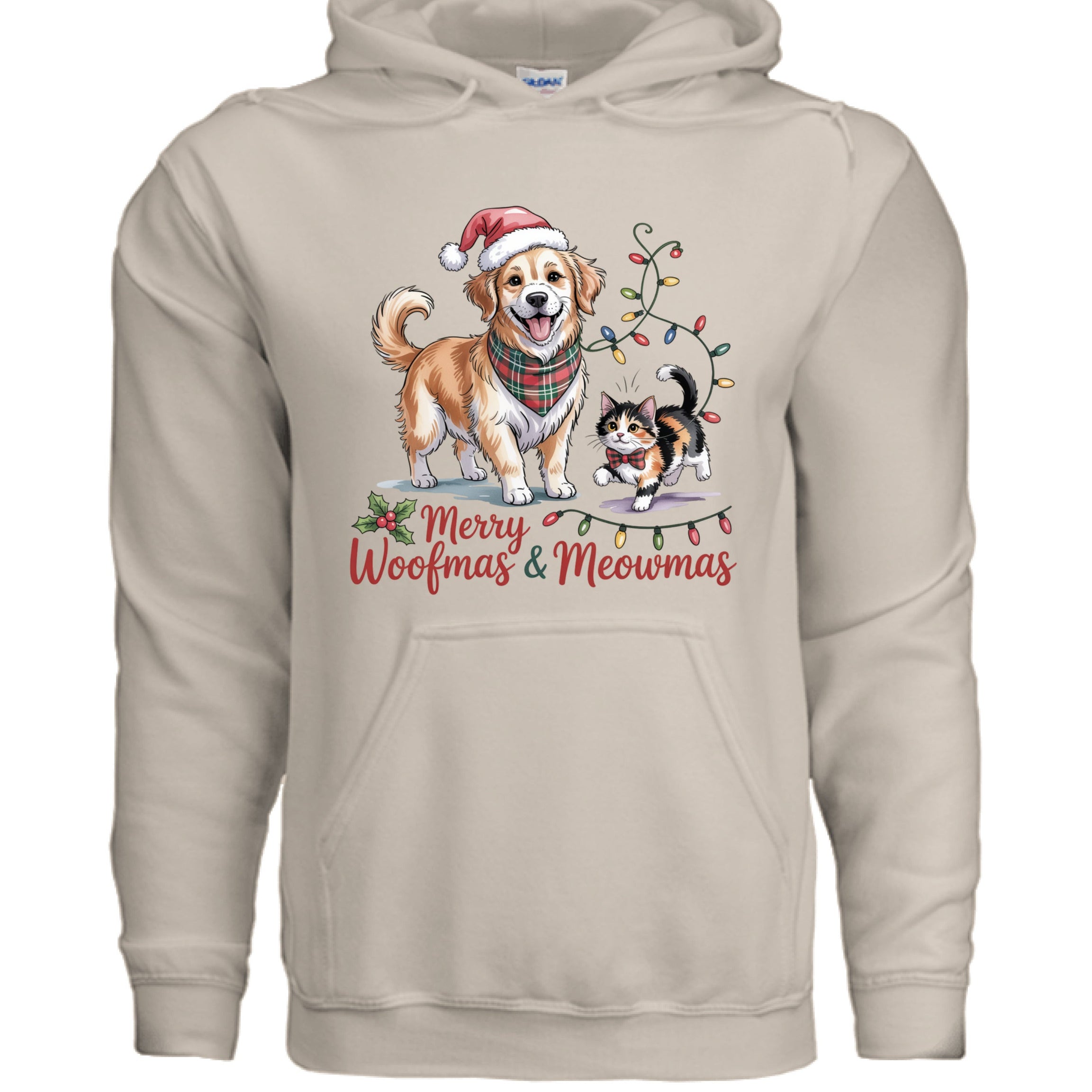 Merry Woofmas & Meowmas Christmas Hoodie - Cat & Dog Sweatshirt