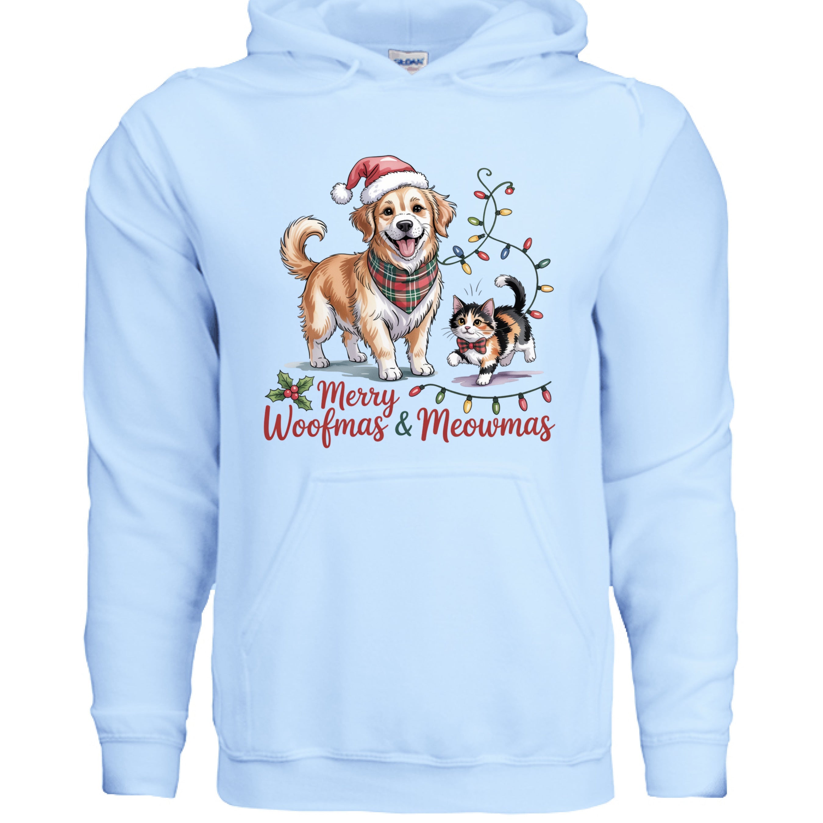 Merry Woofmas & Meowmas Christmas Hoodie - Cat & Dog Sweatshirt