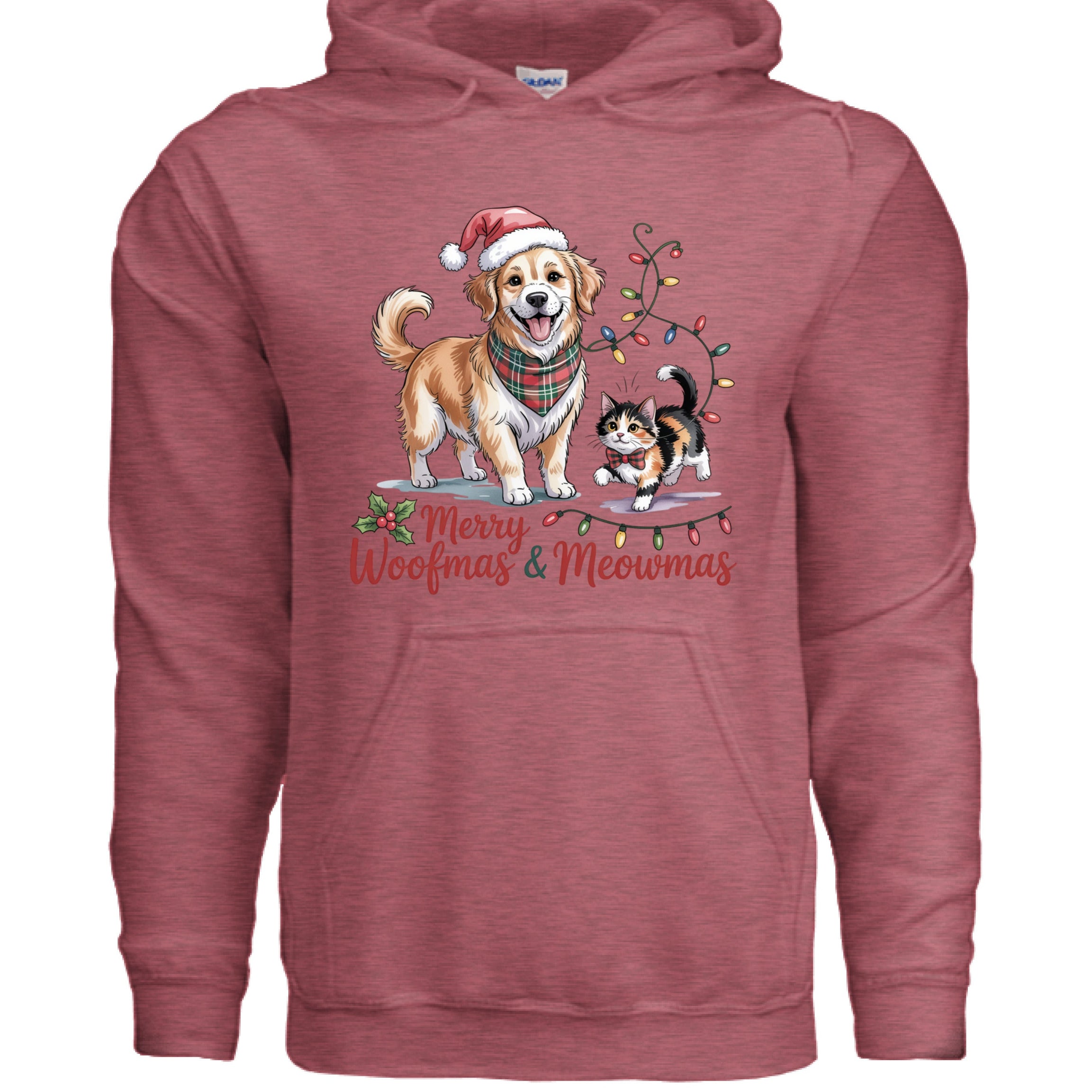 Merry Woofmas & Meowmas Christmas Hoodie - Cat & Dog Sweatshirt