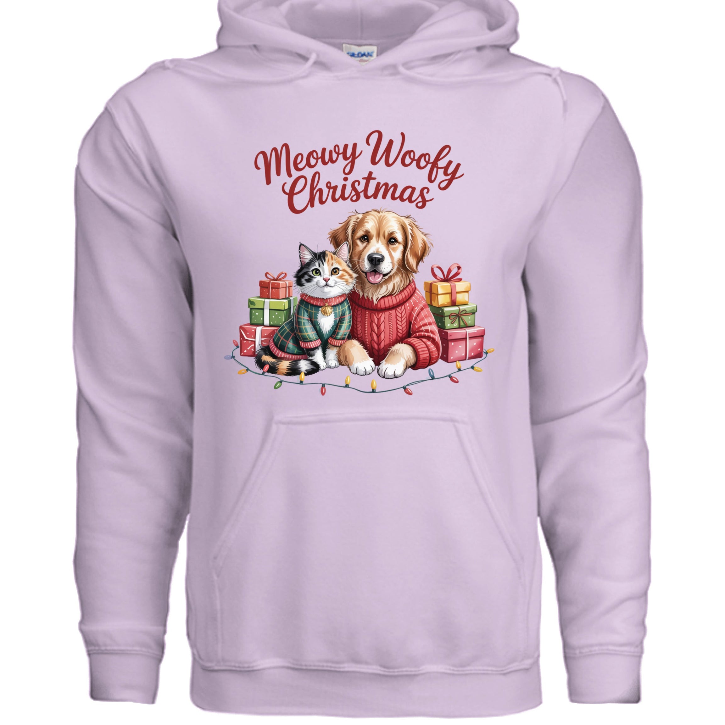 Meowy Woofy Christmas Hoodie - Cat & Dog Holiday Sweatshirt