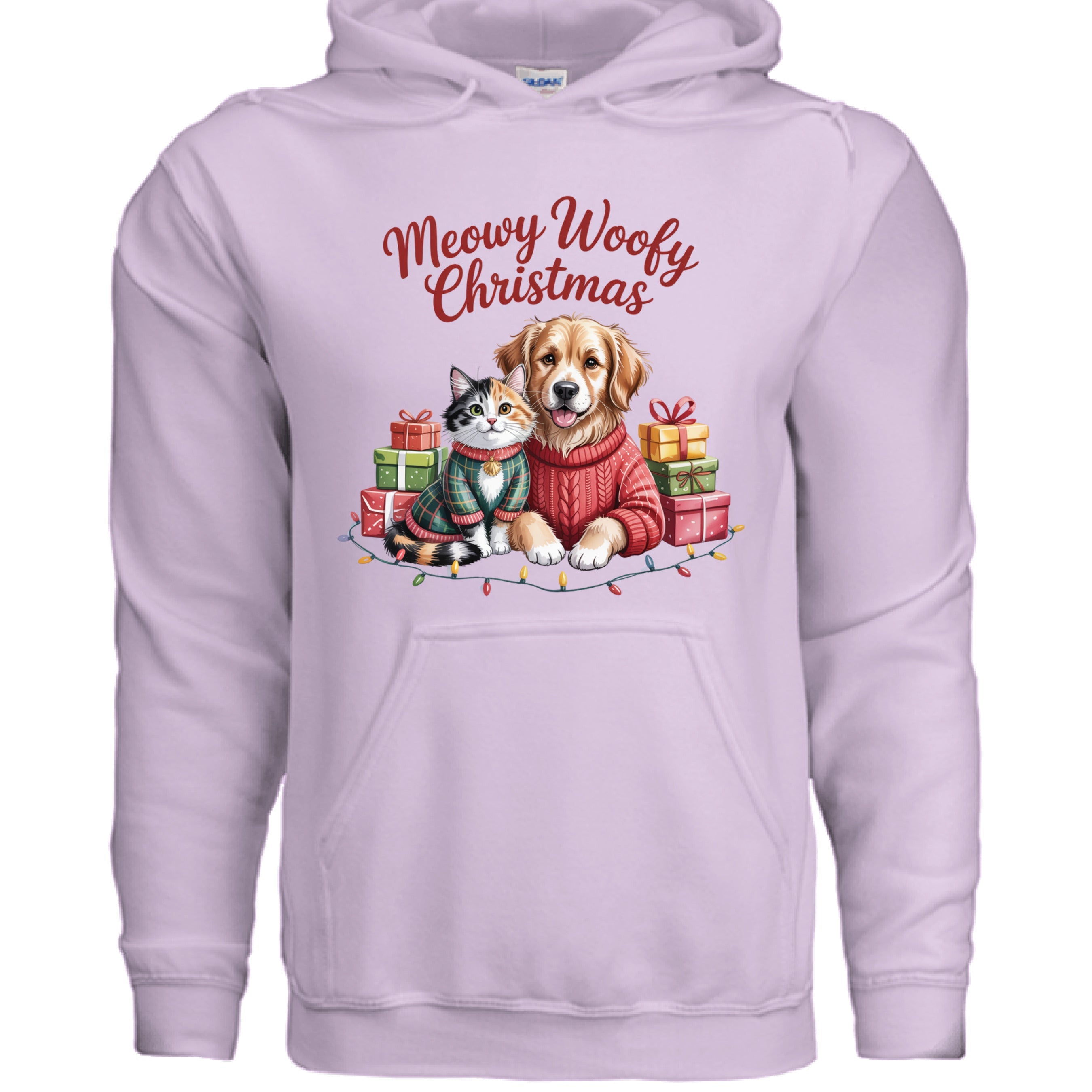 Meowy Woofy Christmas Hoodie - Cat & Dog Holiday Sweatshirt