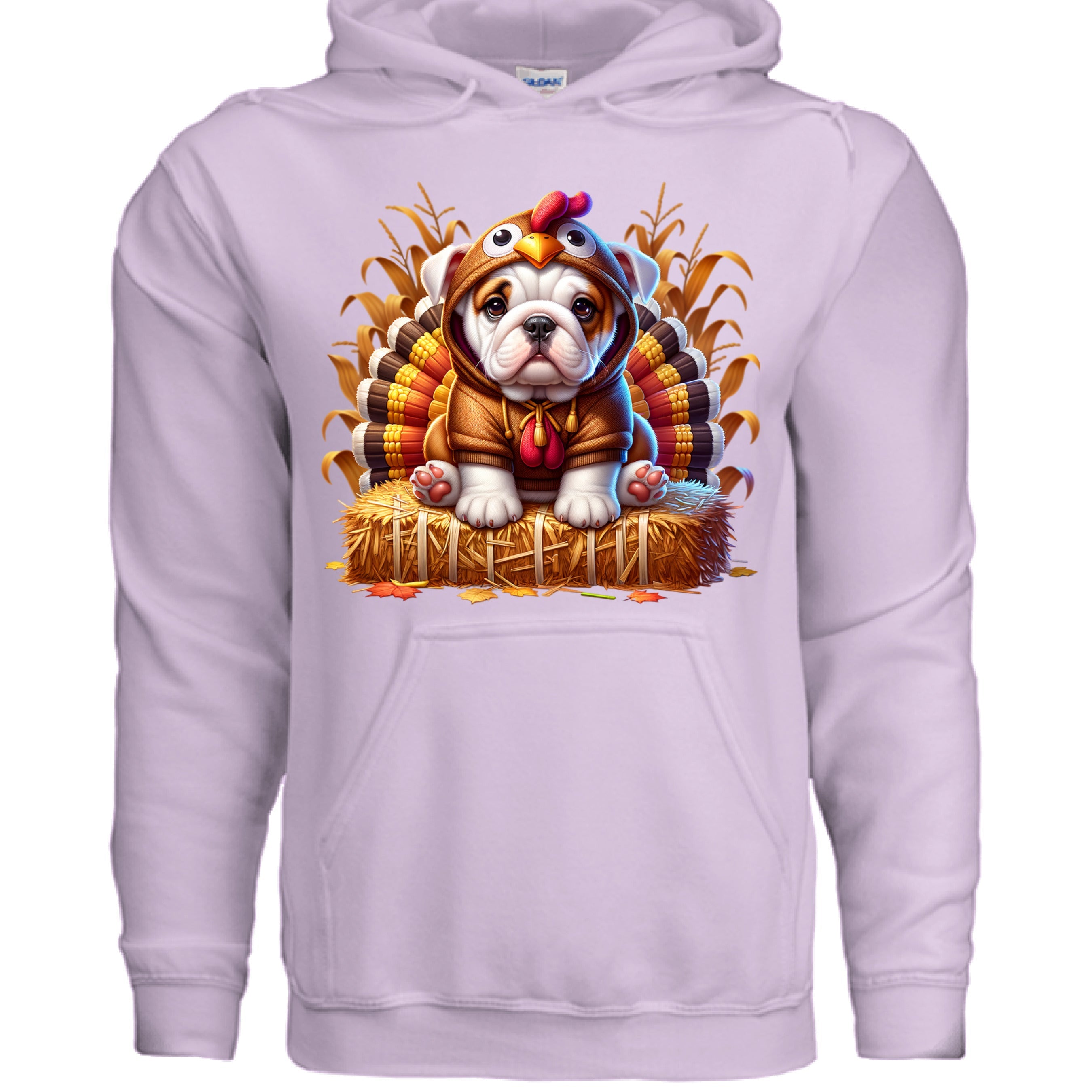 Bulldog Thanksgiving Hoodie - Puppy Turkey Hat Sweatshirt