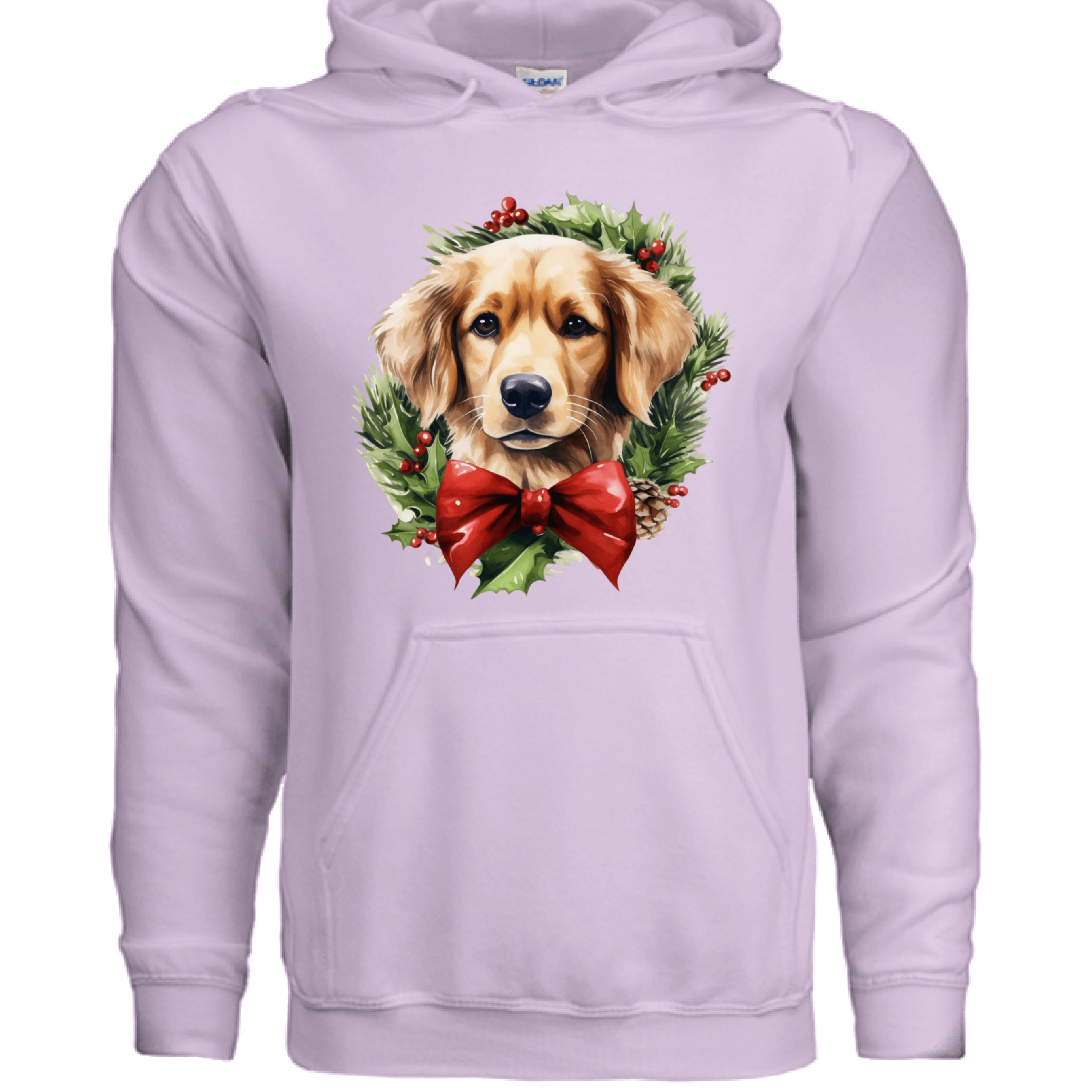 Golden Retriever Wreath Hoodie - Festive Holiday Gift