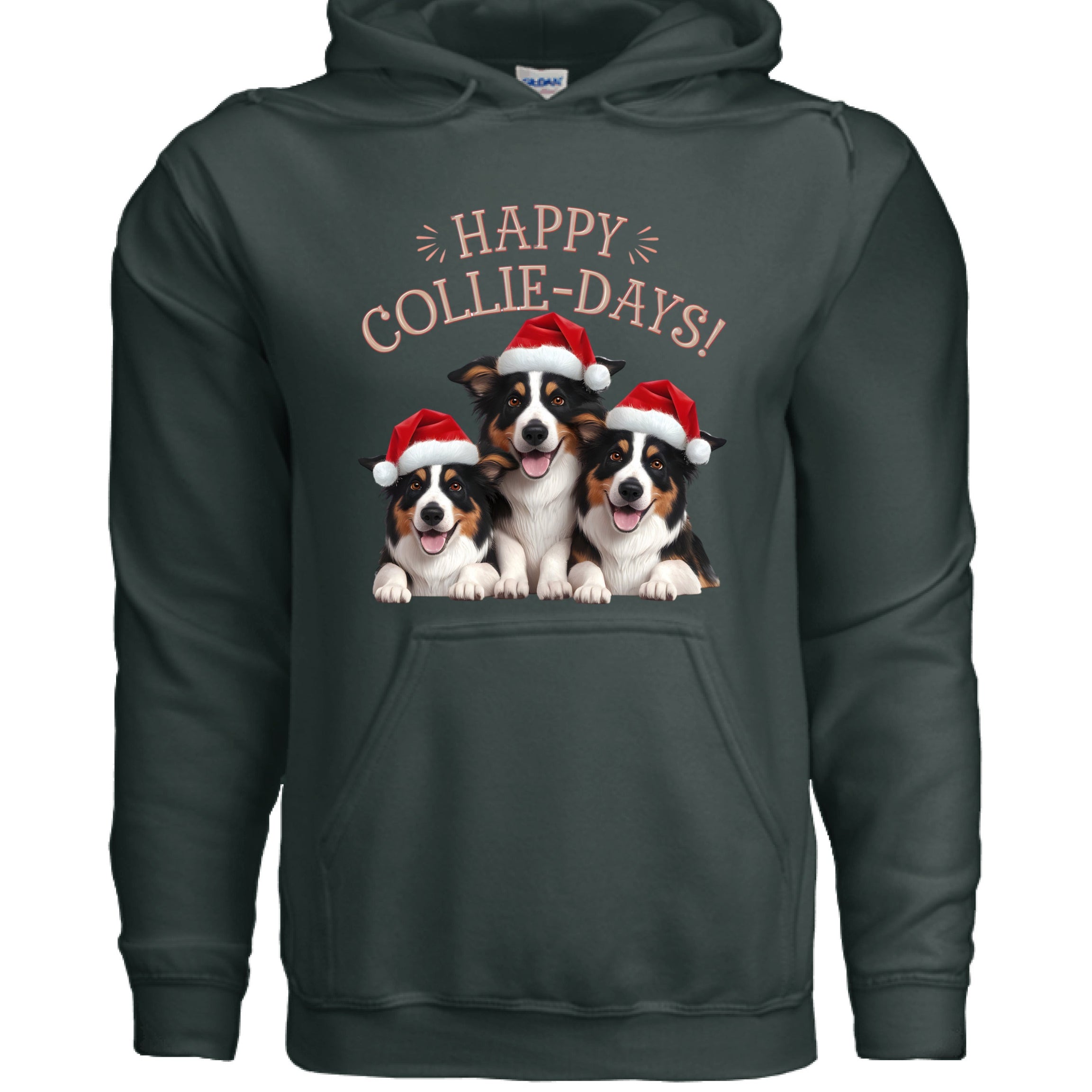 Happy Collie Days Hoodie - Festive Dog Lover Sweatshirt