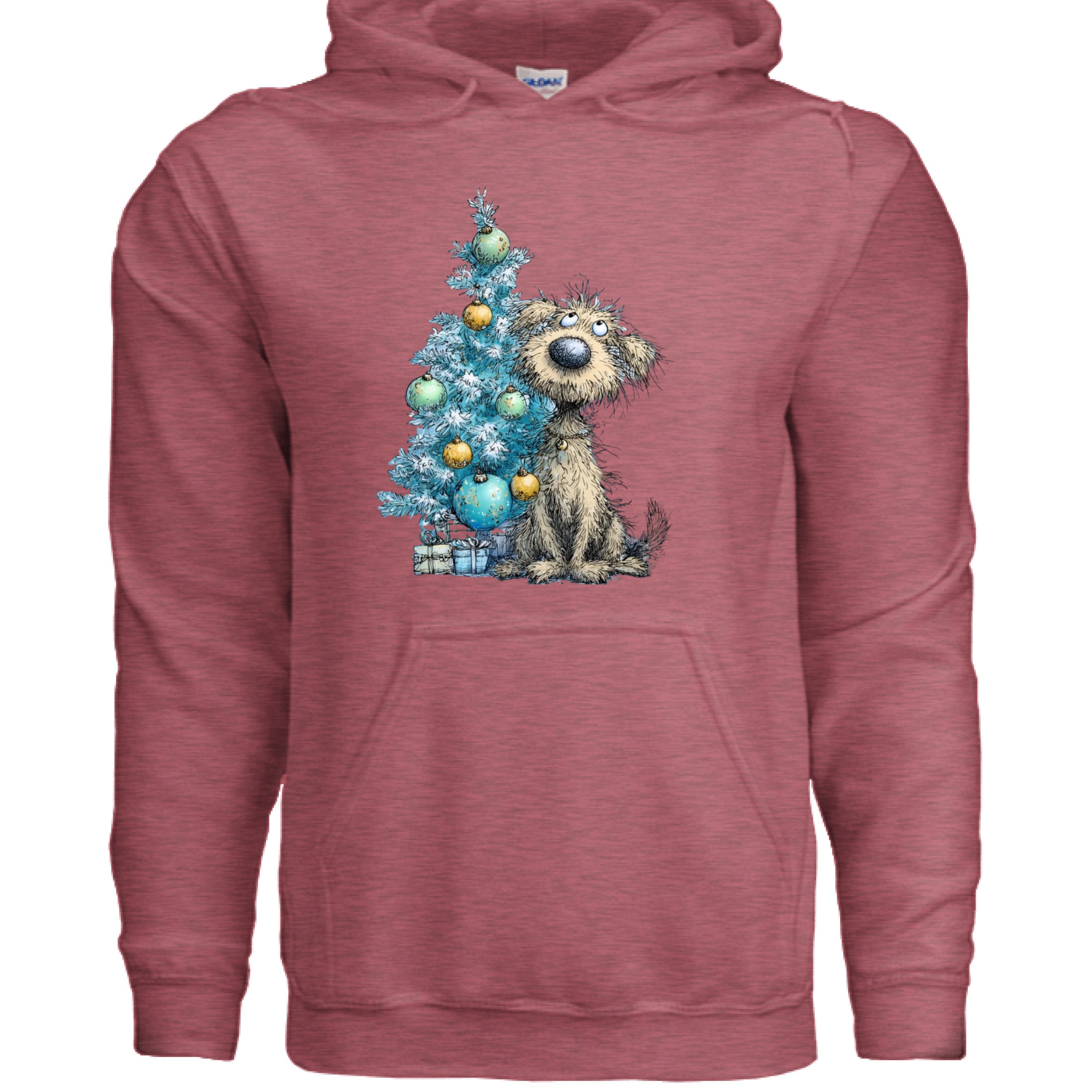 Whimsy Blue Tree Hoodie - Festive Christmas Sweatshirt