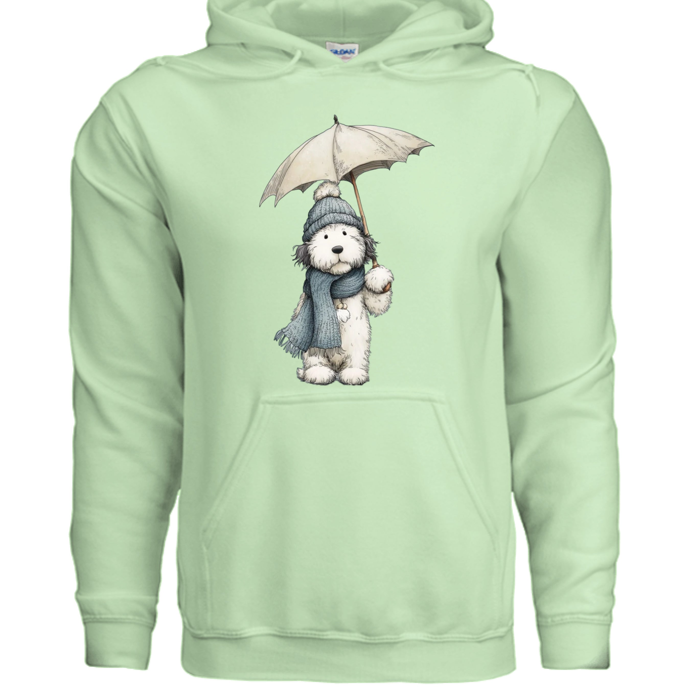 Rainy Day Pup Hoodie - Whimsical Dog Lover Sweatshirt