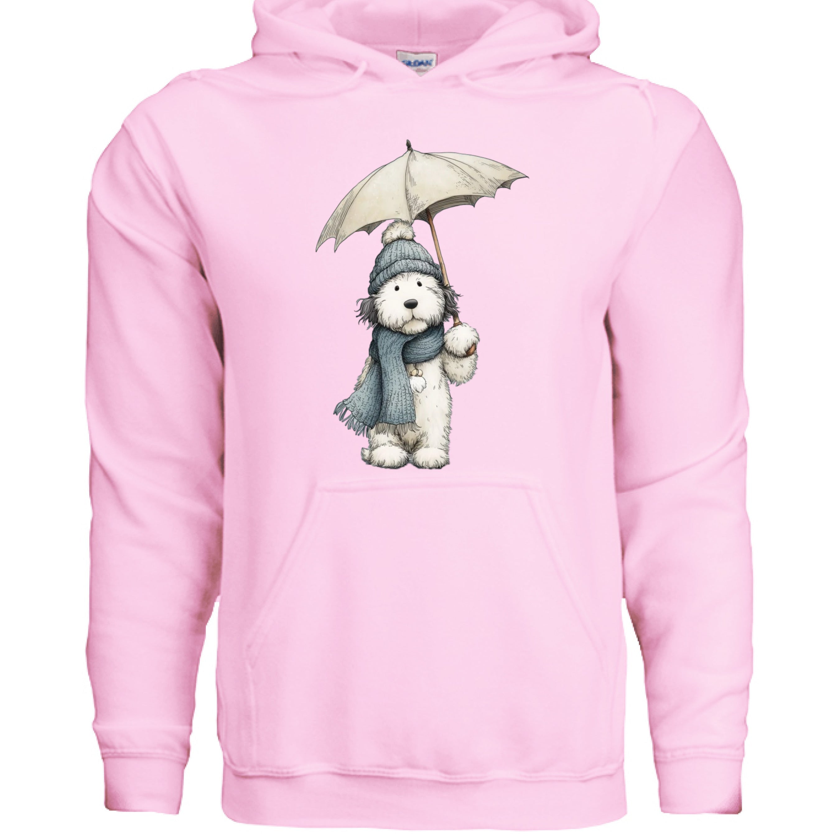 Rainy Day Pup Hoodie - Whimsical Dog Lover Sweatshirt