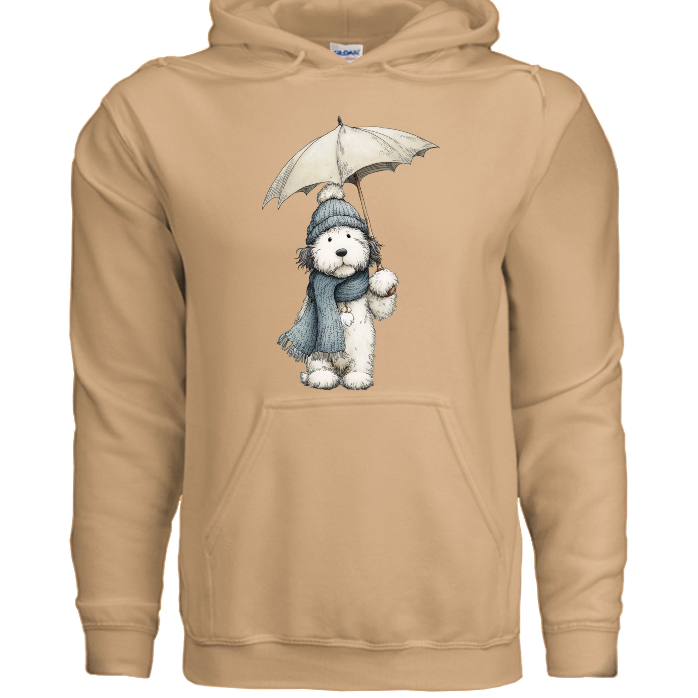 Rainy Day Pup Hoodie - Whimsical Dog Lover Sweatshirt