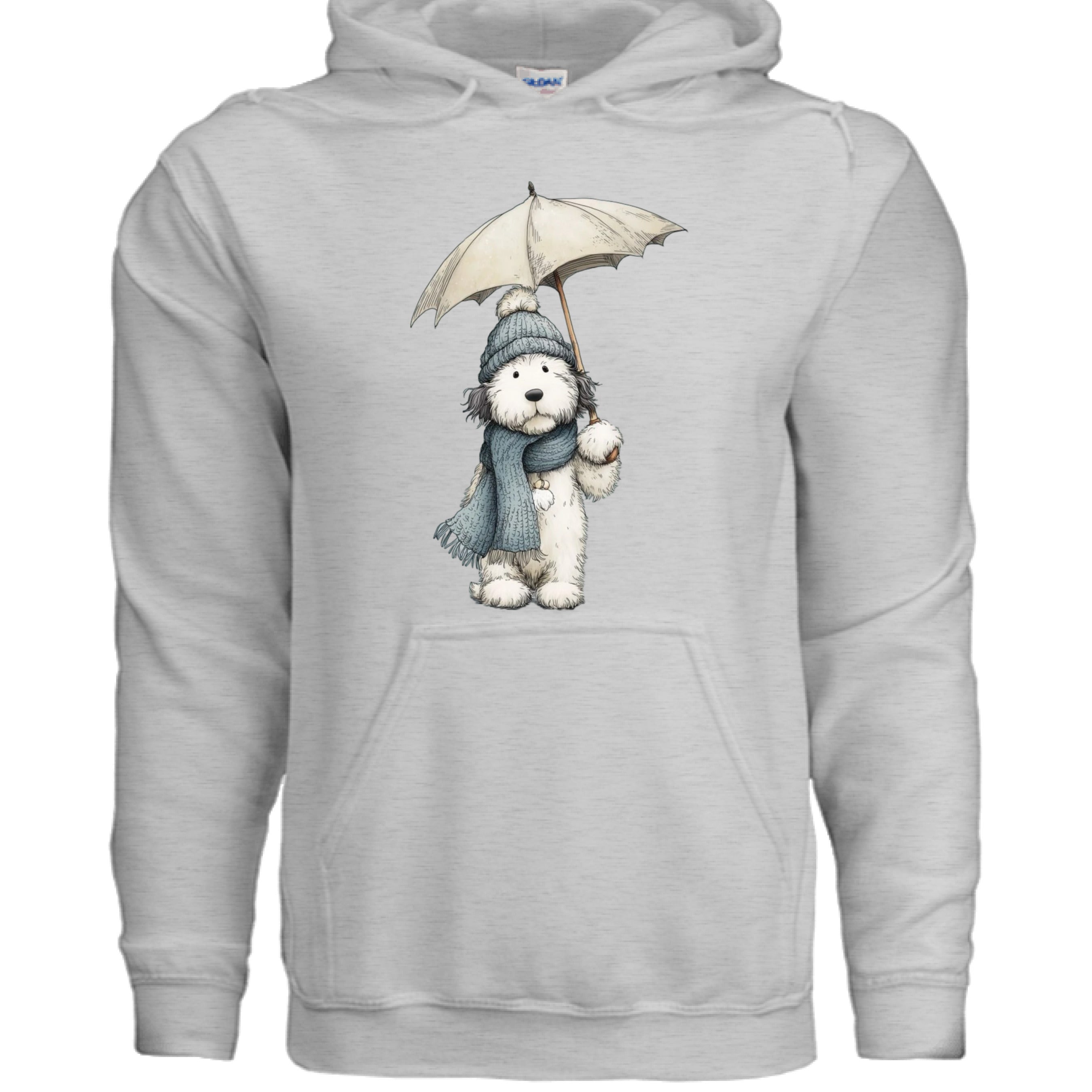 Rainy Day Pup Hoodie - Whimsical Dog Lover Sweatshirt