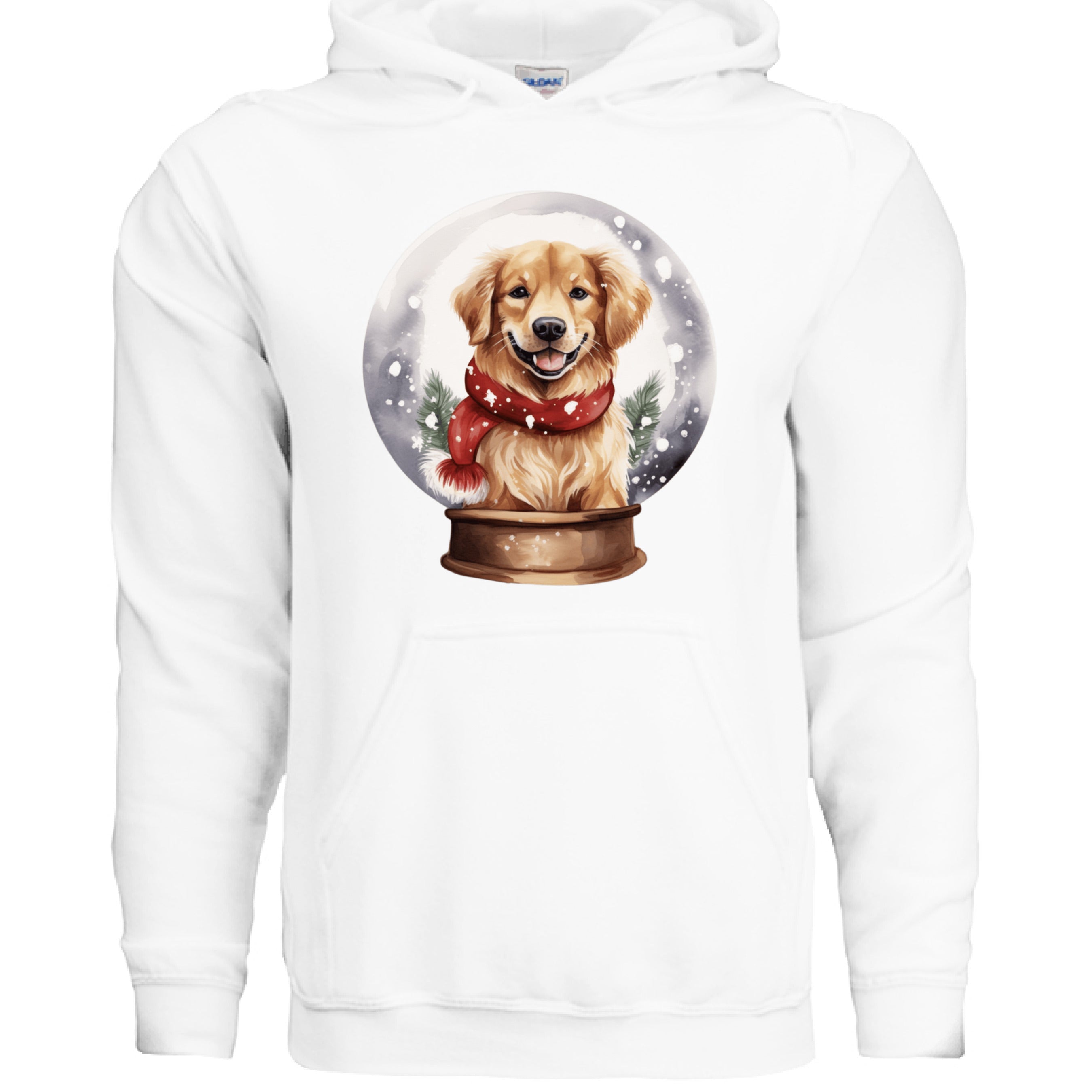 Snow Globe Golden Hoodie - Winter Dog Lover Sweatshirt