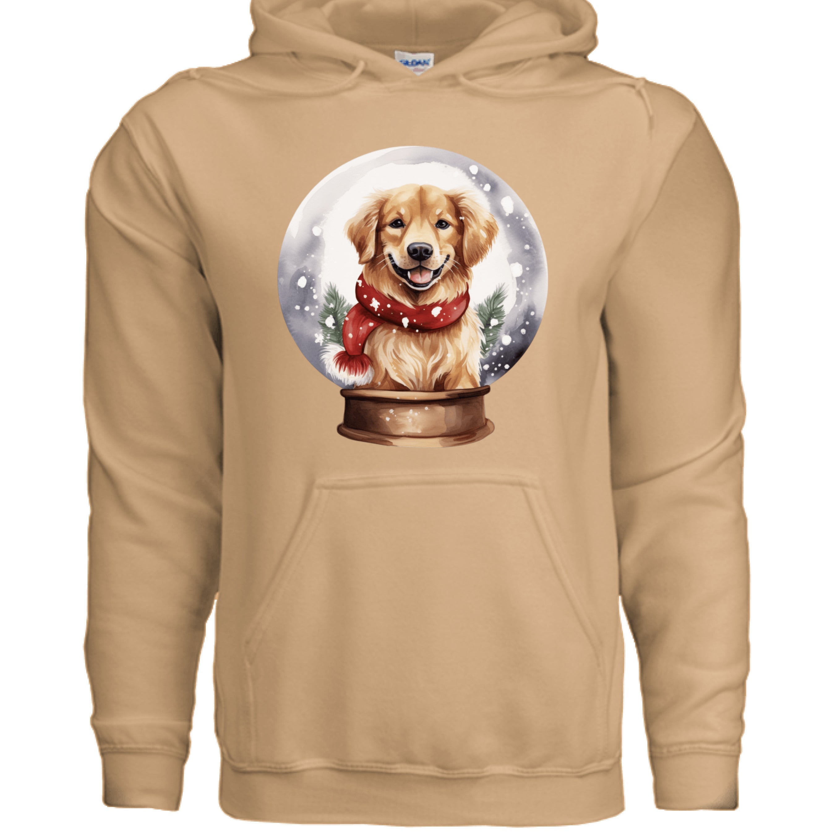 Snow Globe Golden Hoodie - Winter Dog Lover Sweatshirt