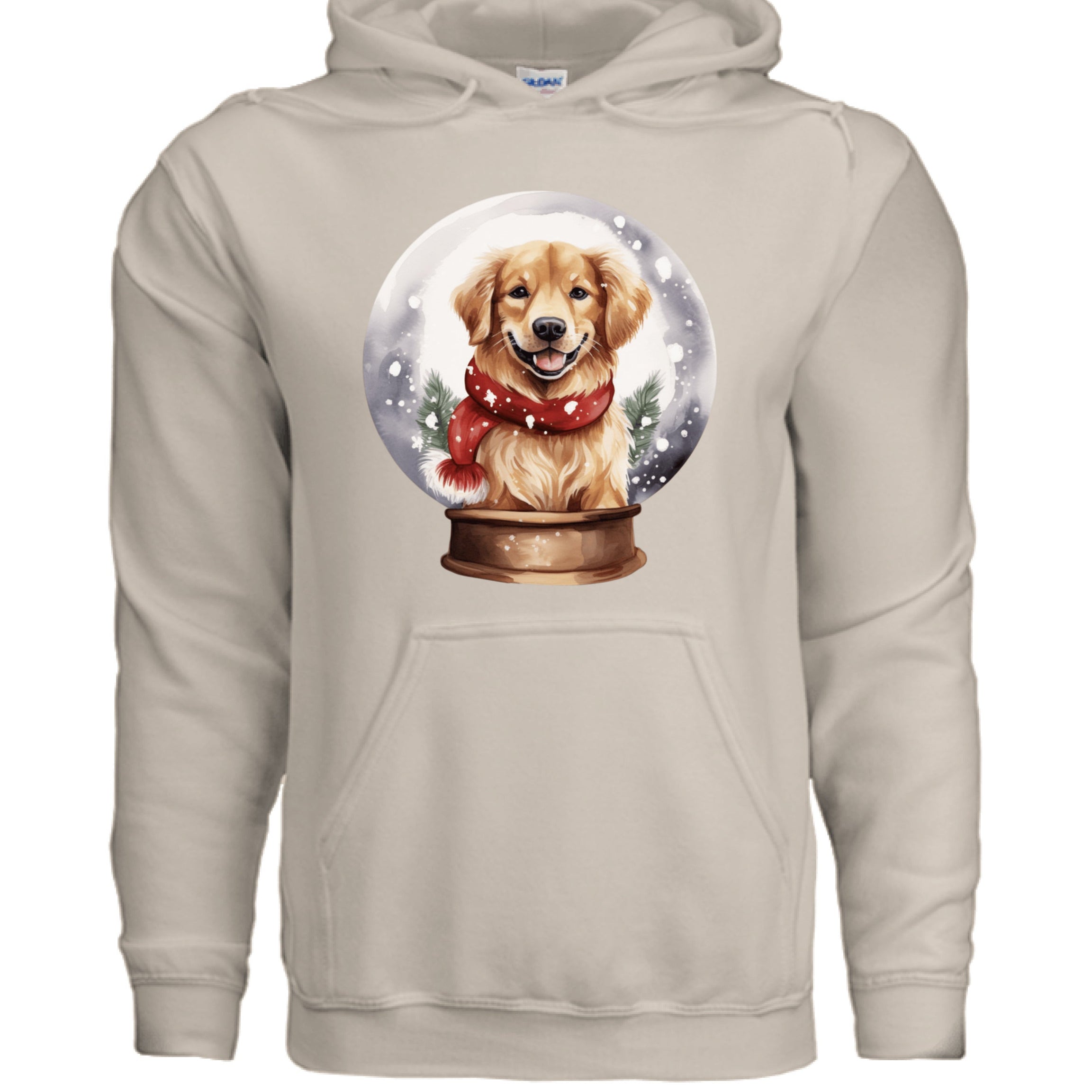 Snow Globe Golden Hoodie - Winter Dog Lover Sweatshirt