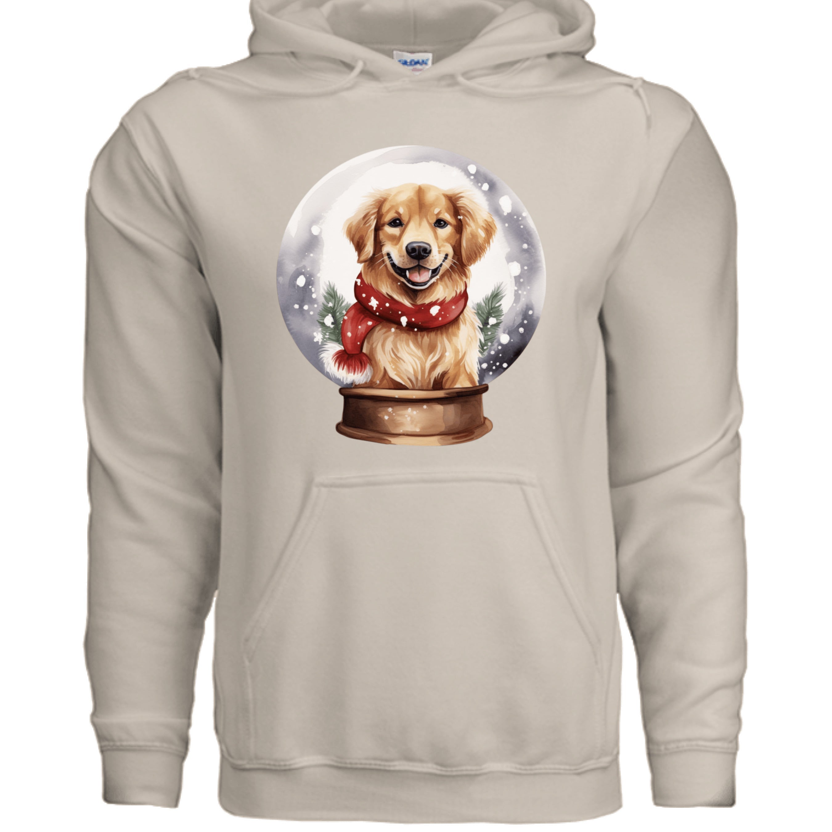 Snow Globe Golden Hoodie - Winter Dog Lover Sweatshirt