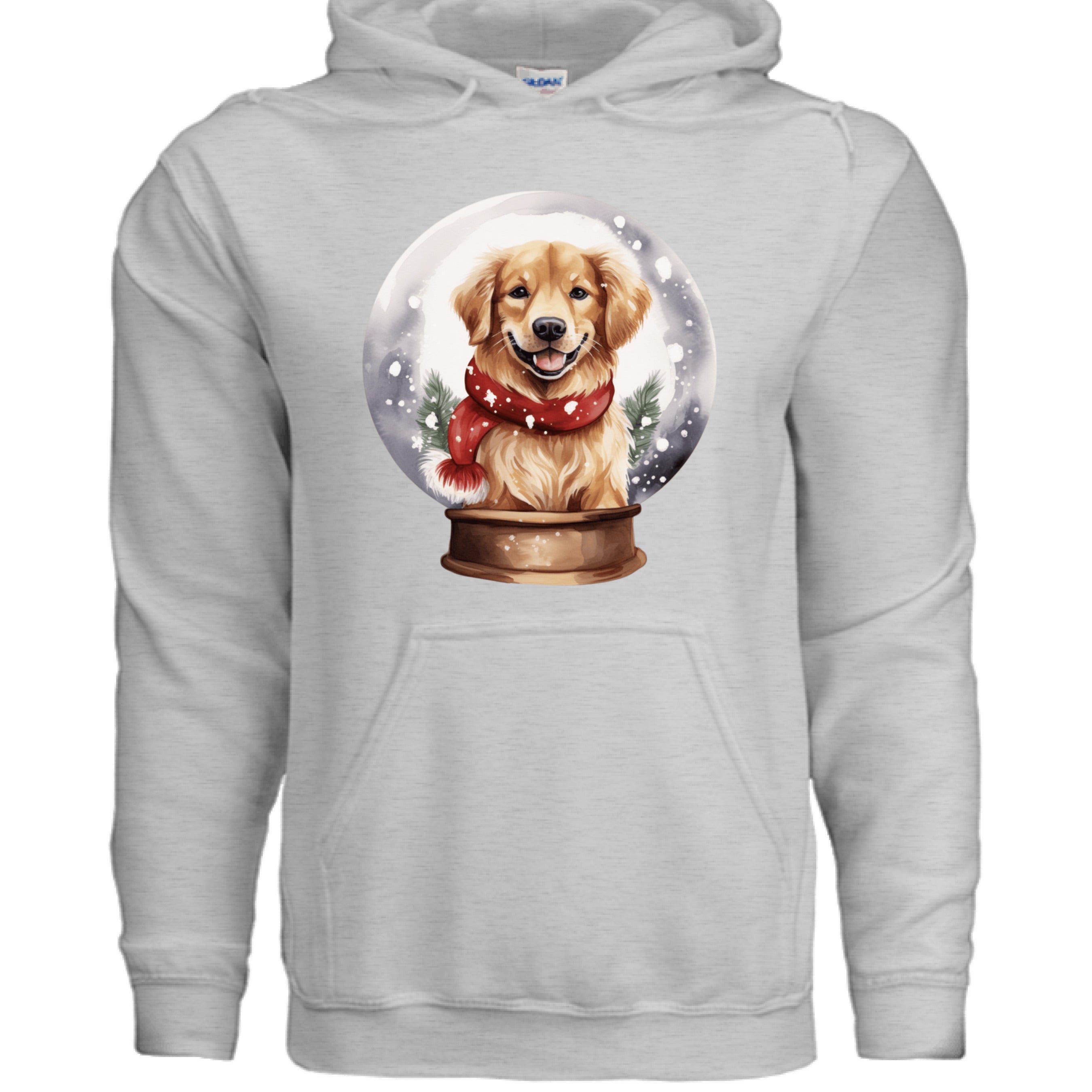 Snow Globe Golden Hoodie - Winter Dog Lover Sweatshirt
