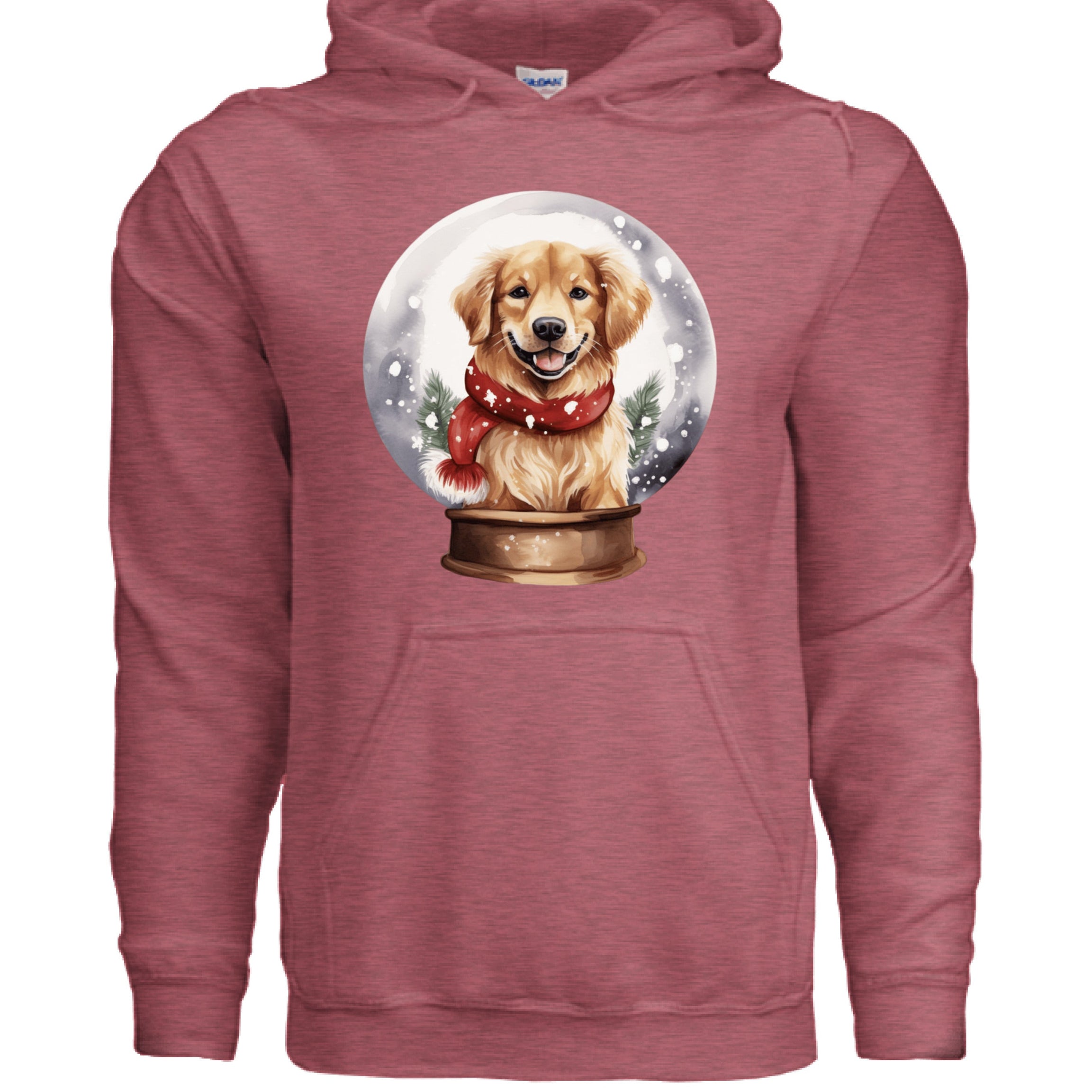 Snow Globe Golden Hoodie - Winter Dog Lover Sweatshirt