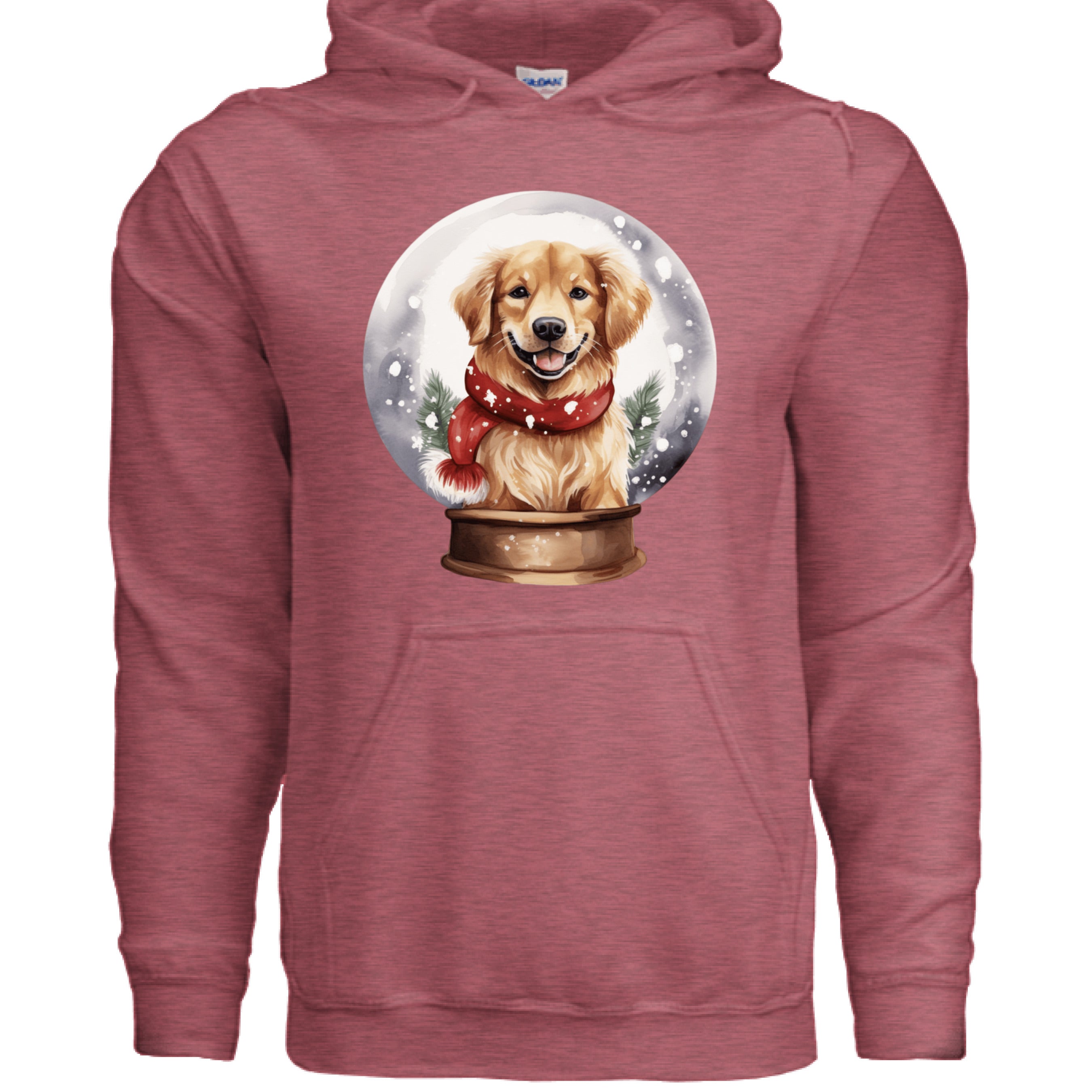 Snow Globe Golden Hoodie - Winter Dog Lover Sweatshirt