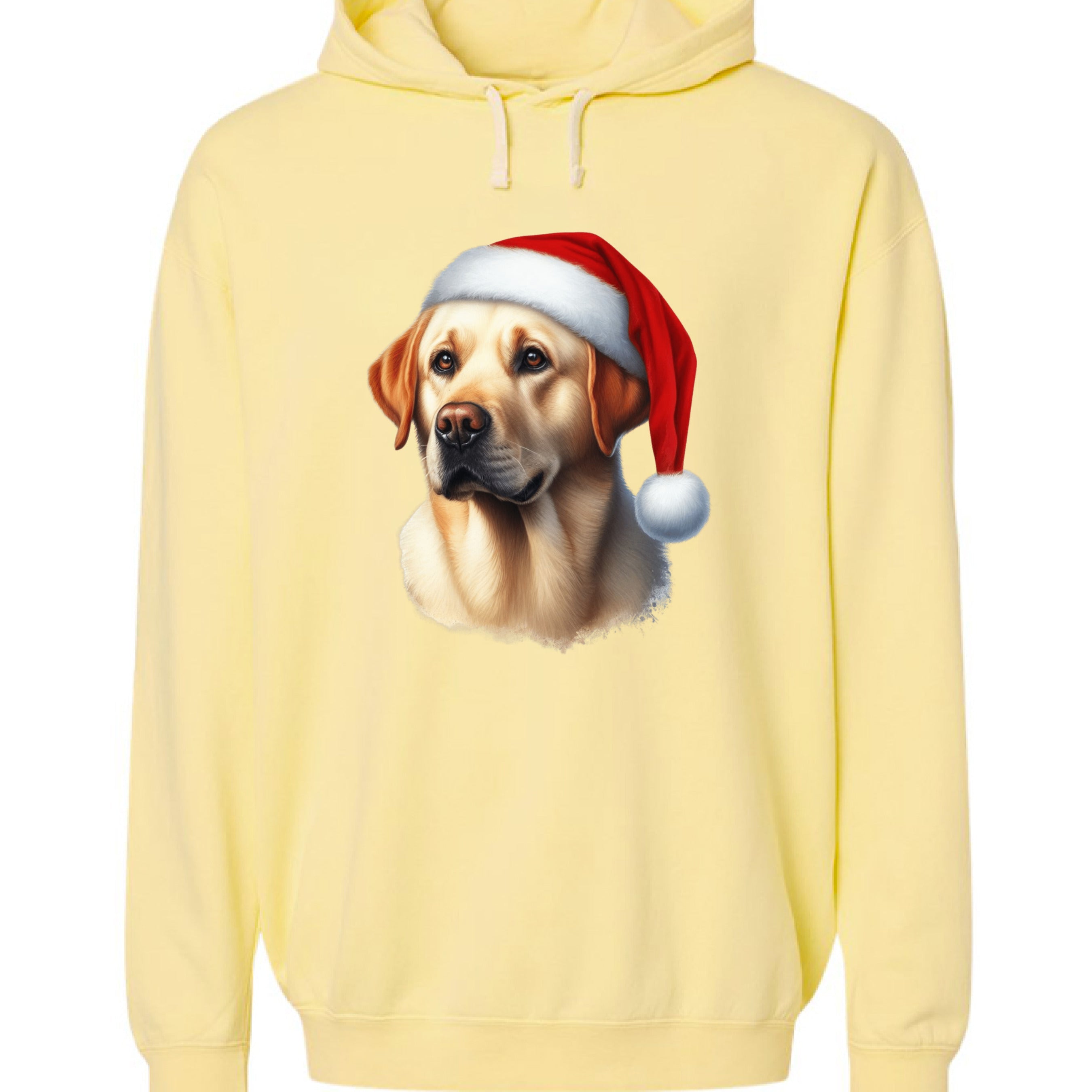 Golden Retriever Santa Hat - Comfort Colors Holiday Hoodie