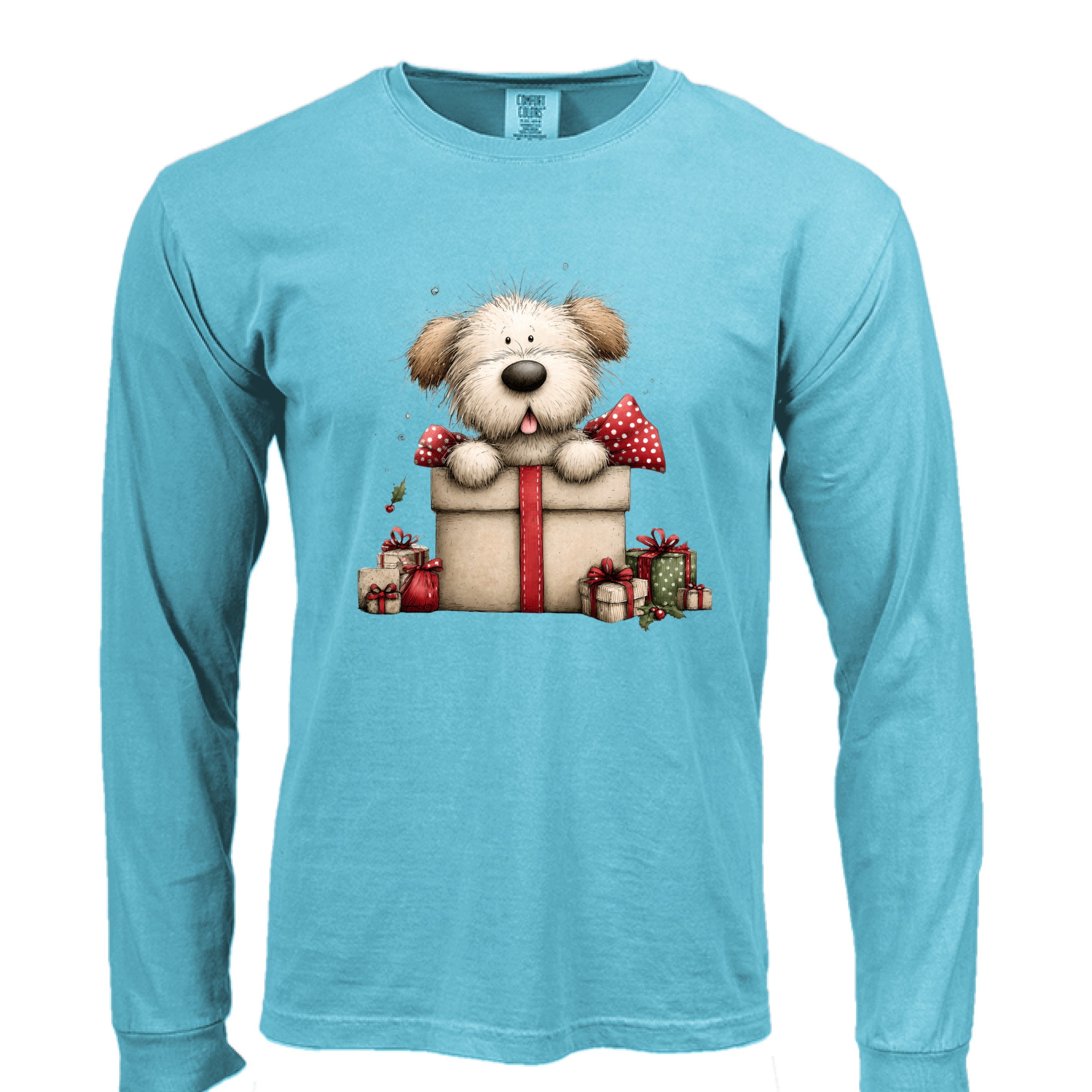 Comfort Colors Long Sleeve - Whimsy Pup Present Tee