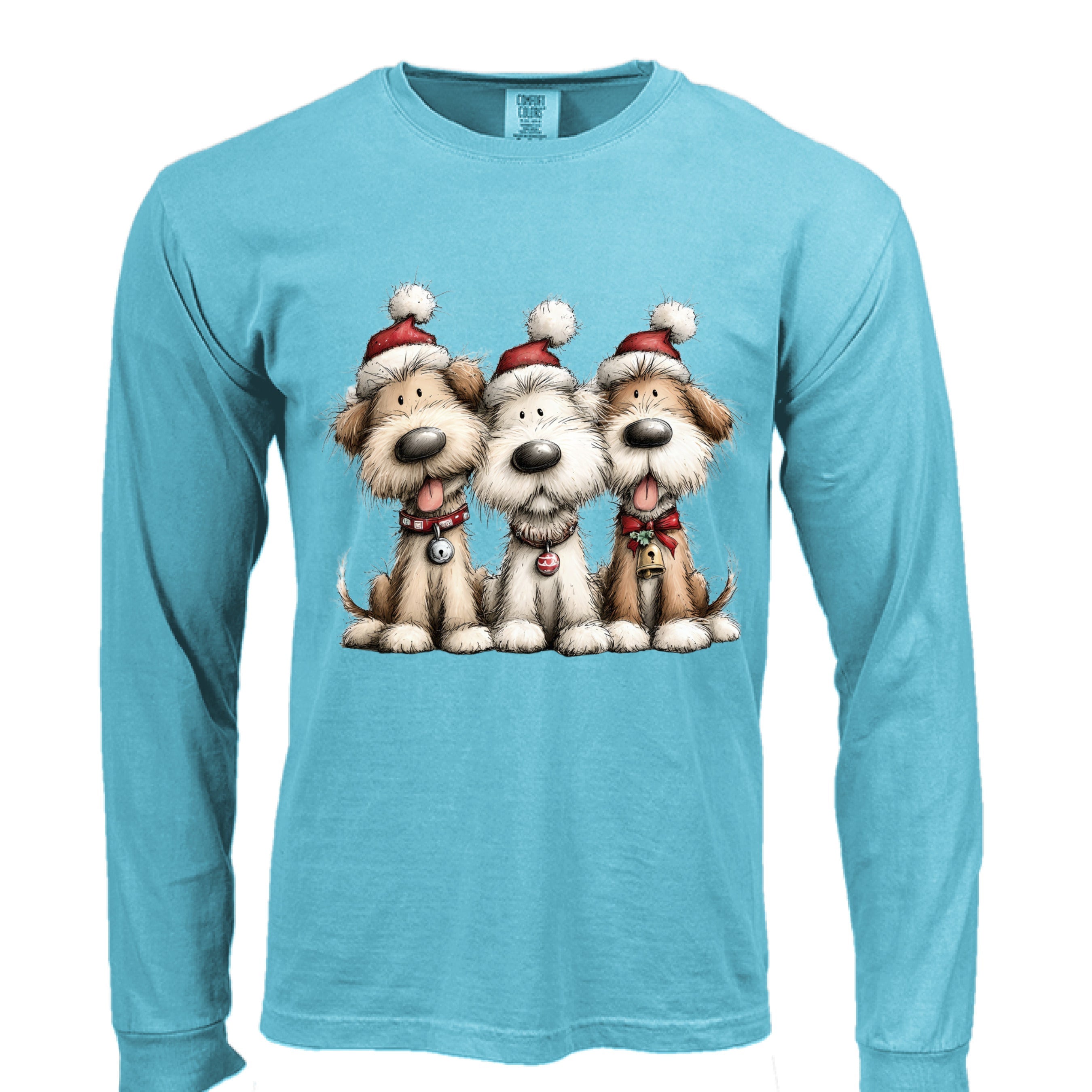 Comfort Colors Long Sleeve - Whimsy Holiday Pups Tee