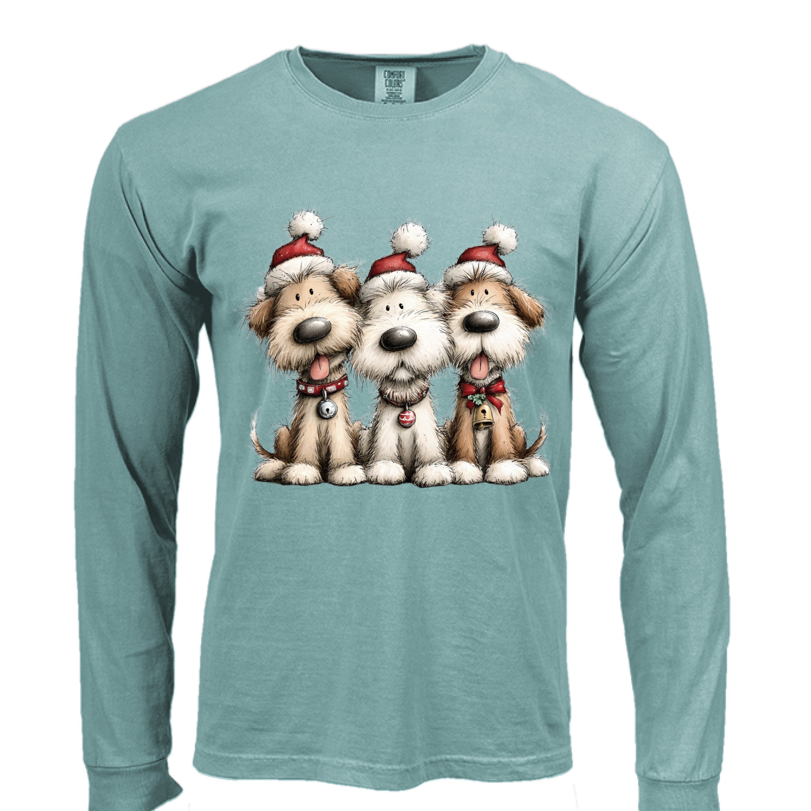 Comfort Colors Long Sleeve - Whimsy Holiday Pups Tee