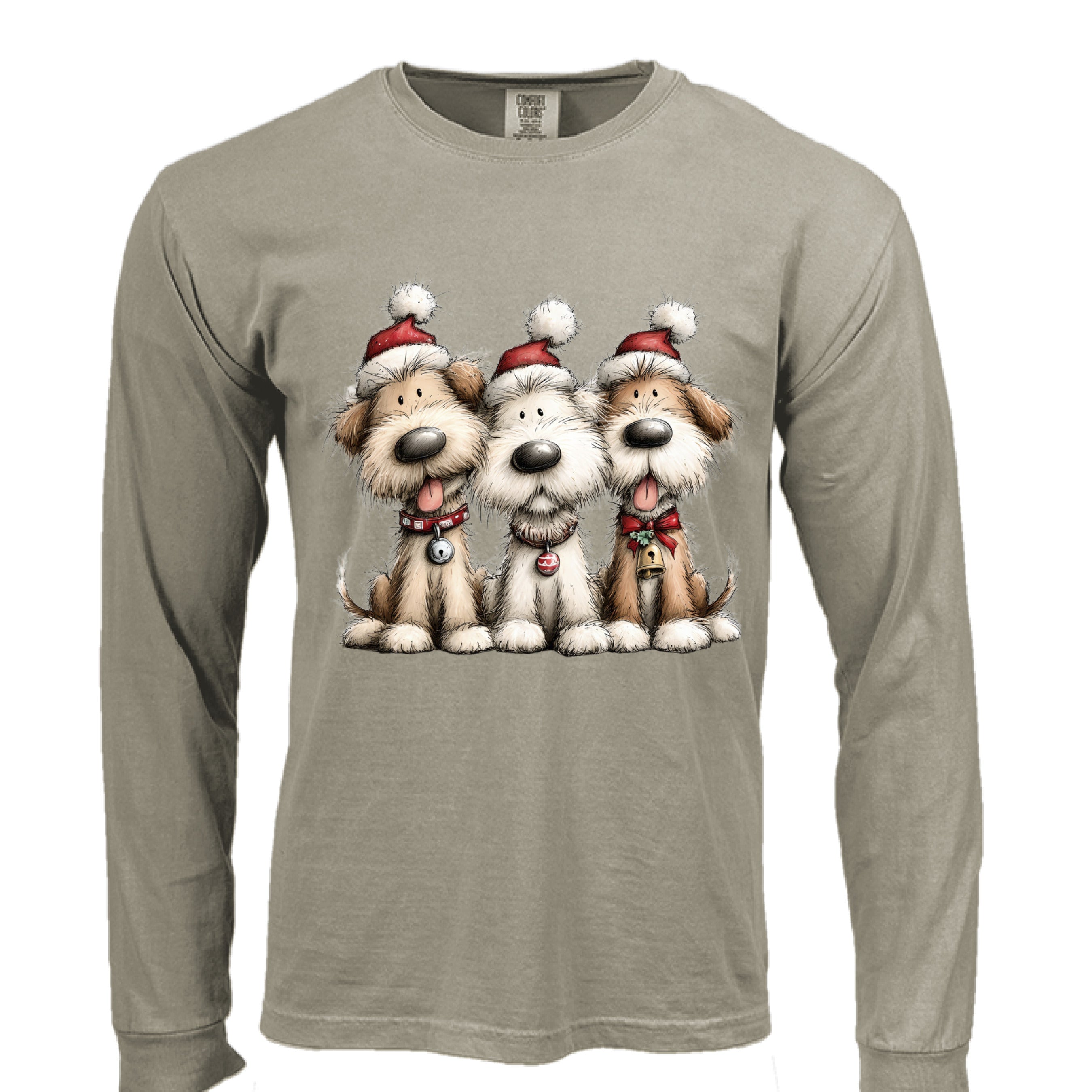 Comfort Colors Long Sleeve - Whimsy Holiday Pups Tee