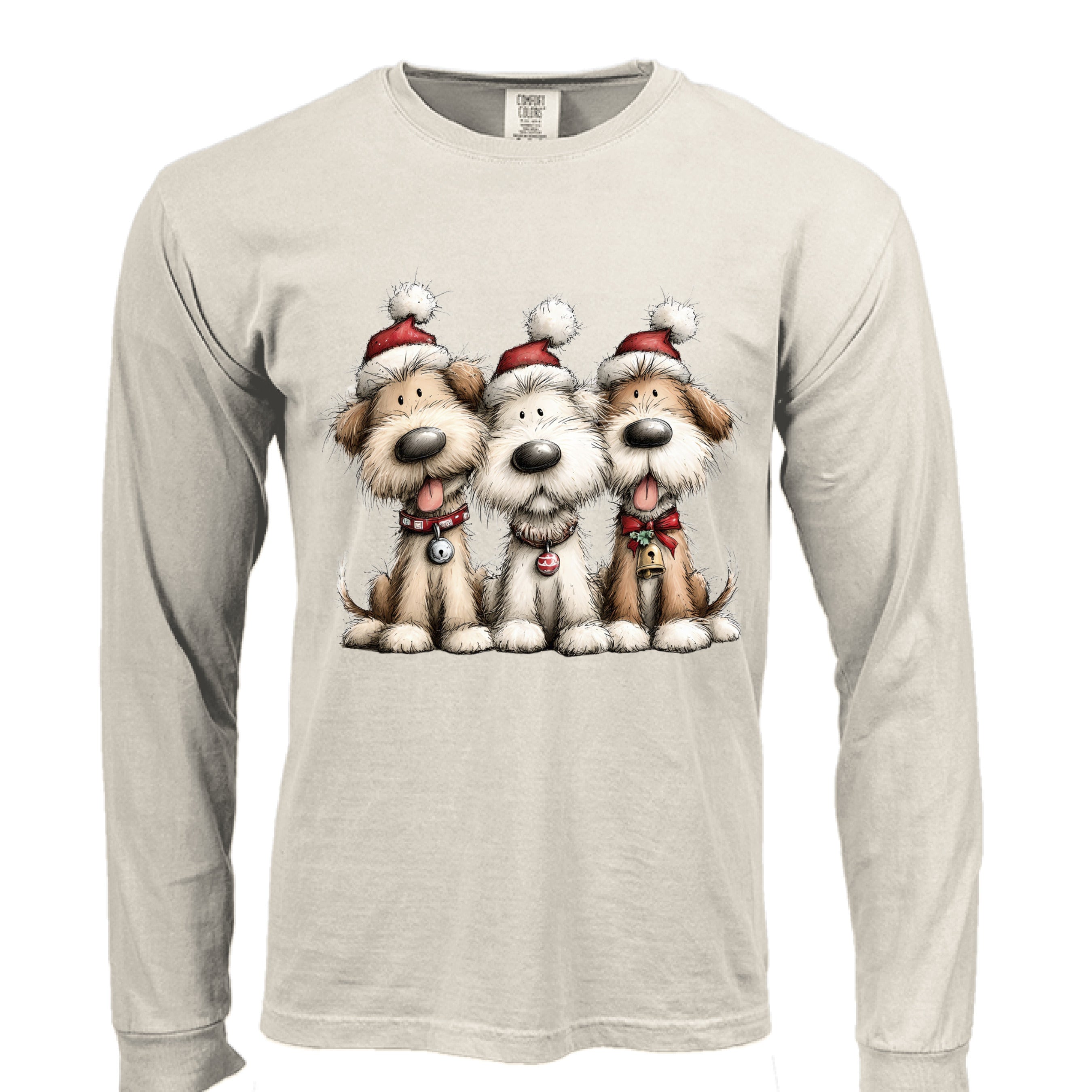 Comfort Colors Long Sleeve - Whimsy Holiday Pups Tee